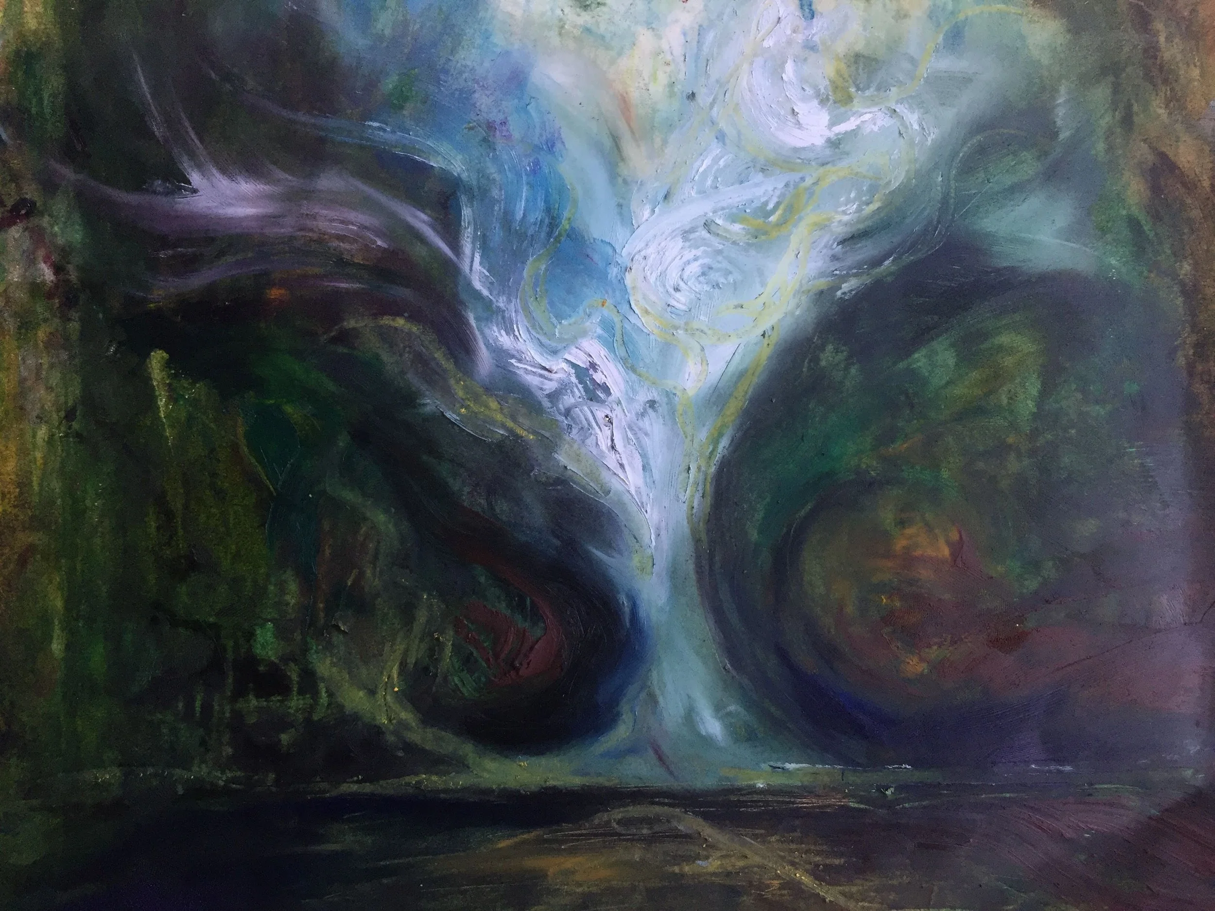 SOLD, (abstract), 'Crushing', oil pastel on paper, framed, 20x30cm, 2020, £150..JPG