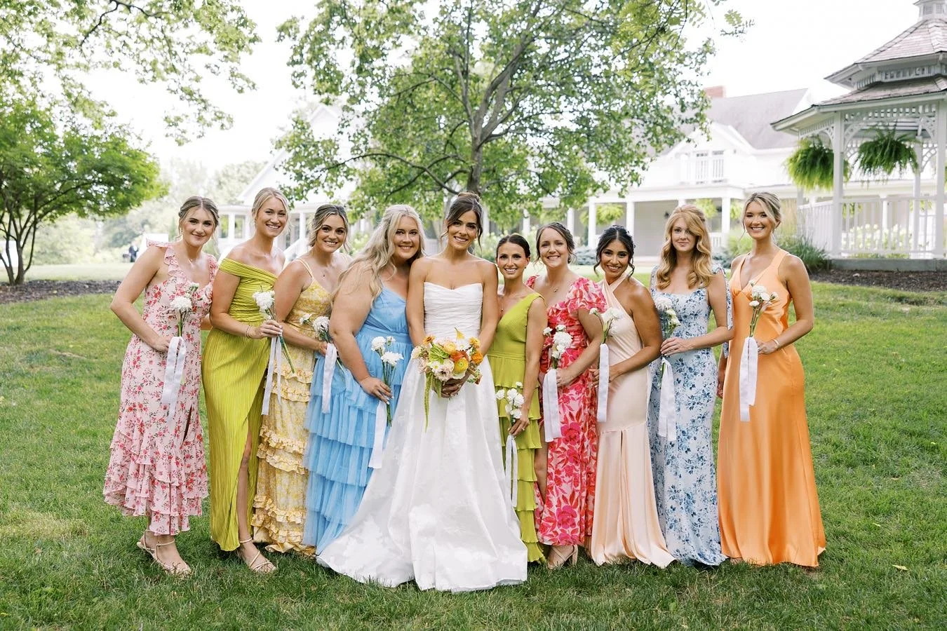Girls just want to have COLOR! 🎨🦋🦩🌼

Venue: @thehawthornehouse
Coordination: @fruitful_wedding 
Photography: @allisontaylorllc
Florist: @everwild_florals
Hair: @capracolors 
Makeup: @samanthacbeauty @audelliffmakeup
Catering: @garozzosristorante
