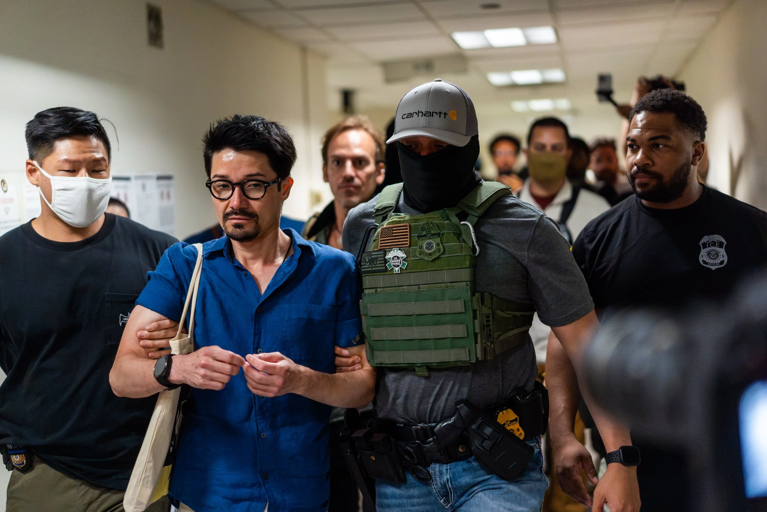 He had just walked out of his immigration hearing when agents surrounded him. His hands were cuffed before he could react. Later on his brother reached out to me because he saw this photo on social media and he told me that he hasn't heard from his b