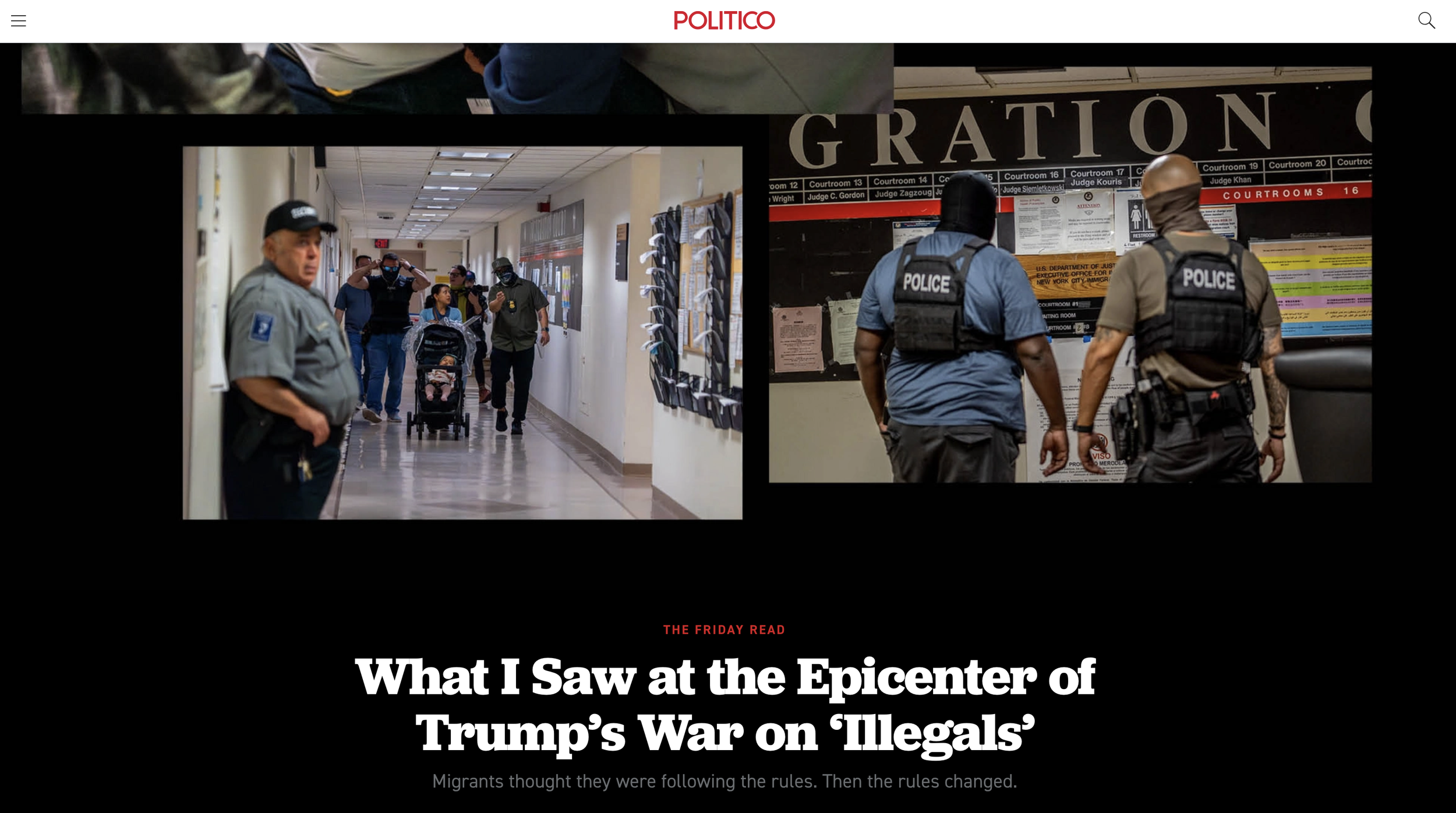 POLITICO - What I saw at the Epicenter of Trump's War on 'Illegals'