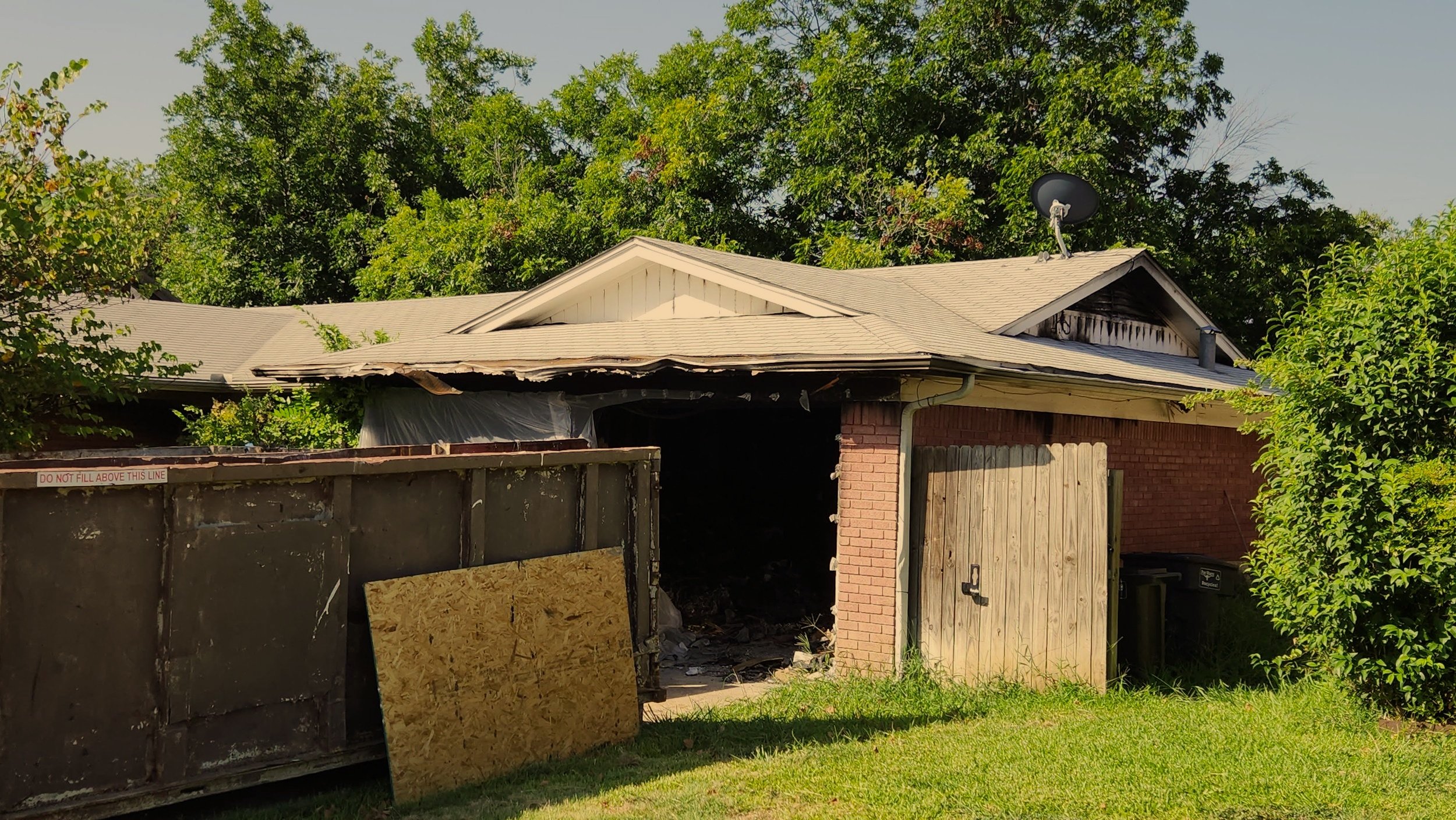 burned home exterior