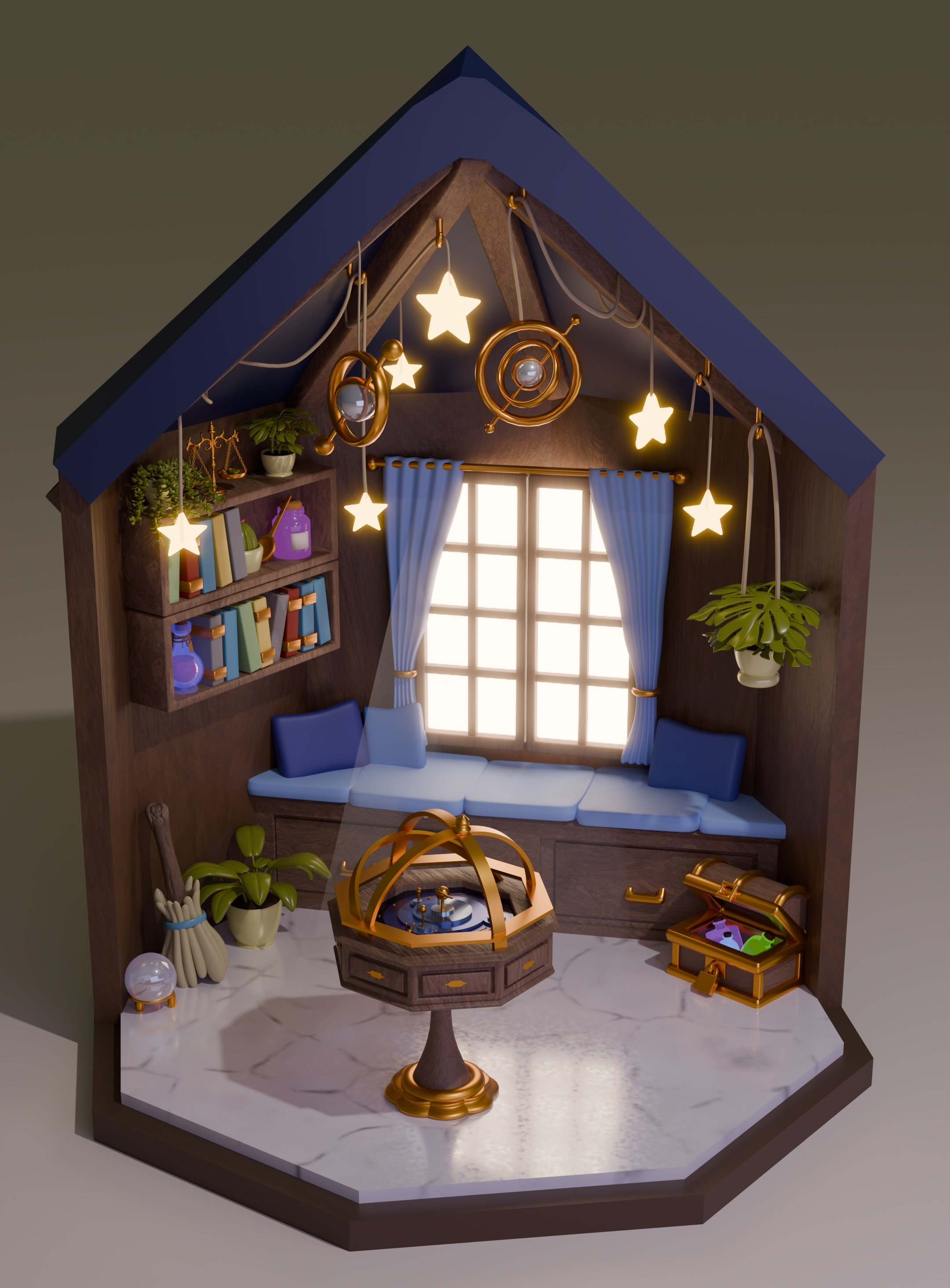 Room mockup created in Blender