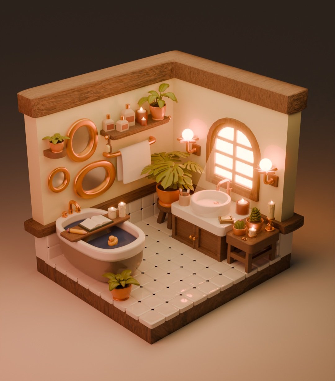 Room mockup made in Blender