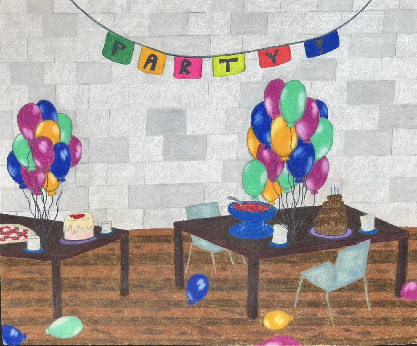 THE PARTY (Colored Pencil on Paper)