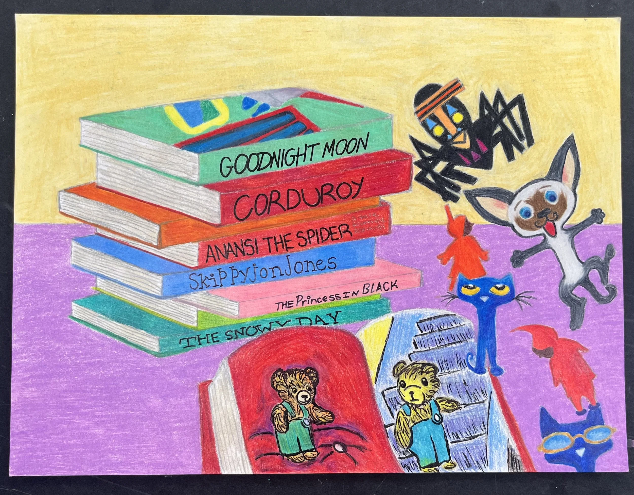 BOOKS OF TIME (Colored Pencil and Pen on Paper)