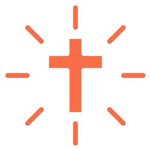 Clock with a cross in the center and hour markers around the face