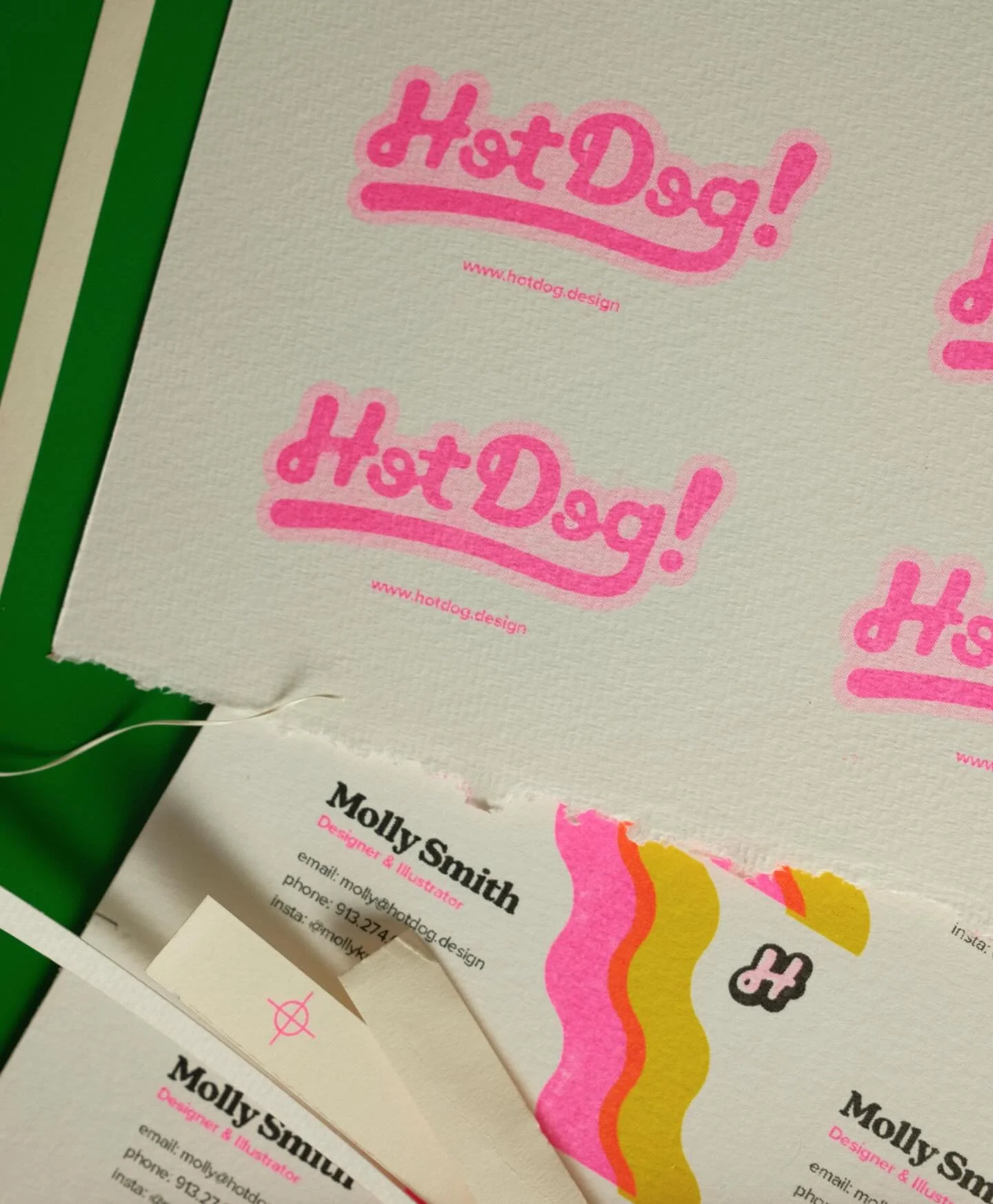 New kid decided to Riso print her own business cards 🔥 

Respect the hustle, @mollyksmith.designs.

#riso #risograph #risoprinting