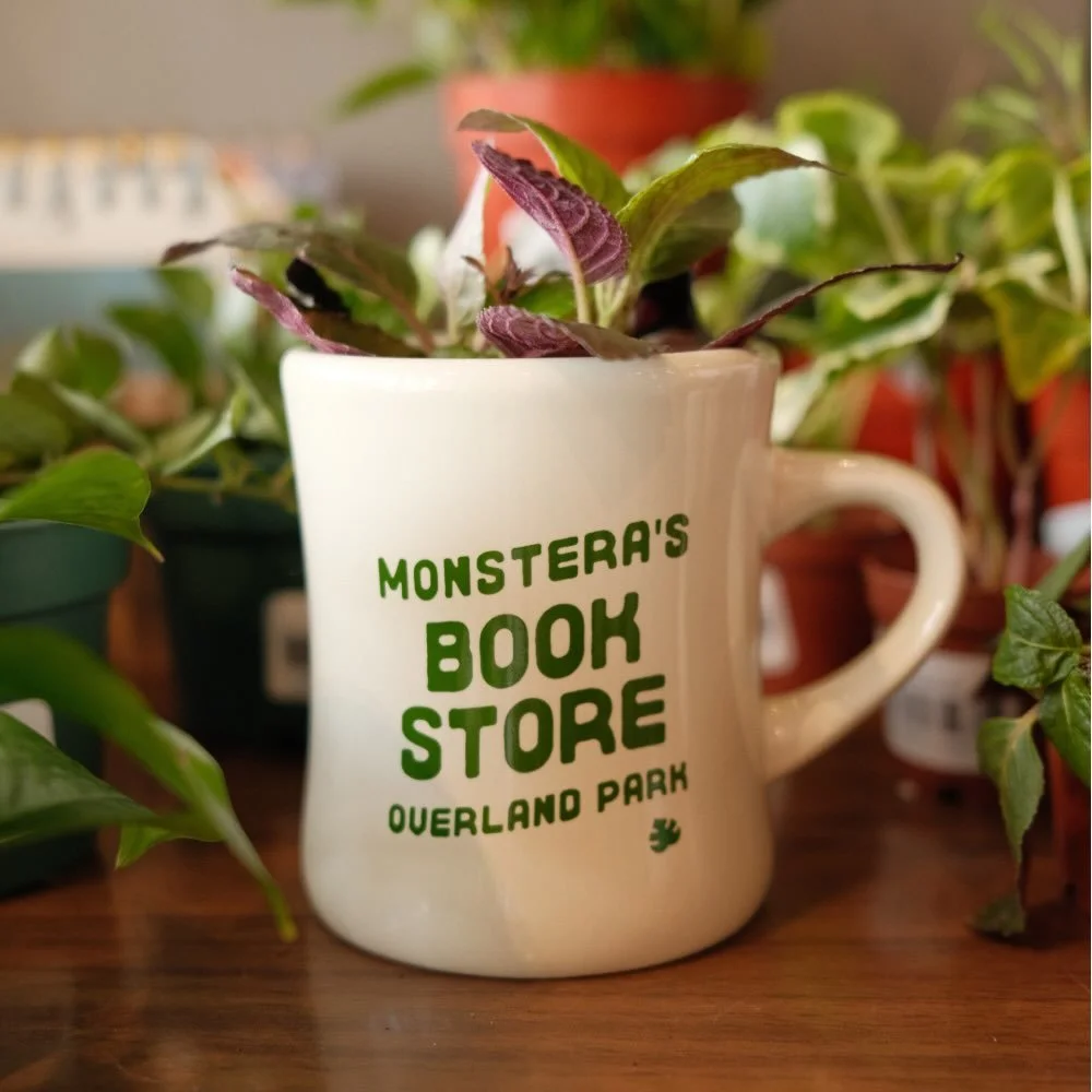 New mug designs for @monsterasbooks!!! ☕️ 

These are thicc boys, they make you feel like you&rsquo;re having a cup of joe from Waffle House. 

Get yours at www.monsterasbooks.com 💚