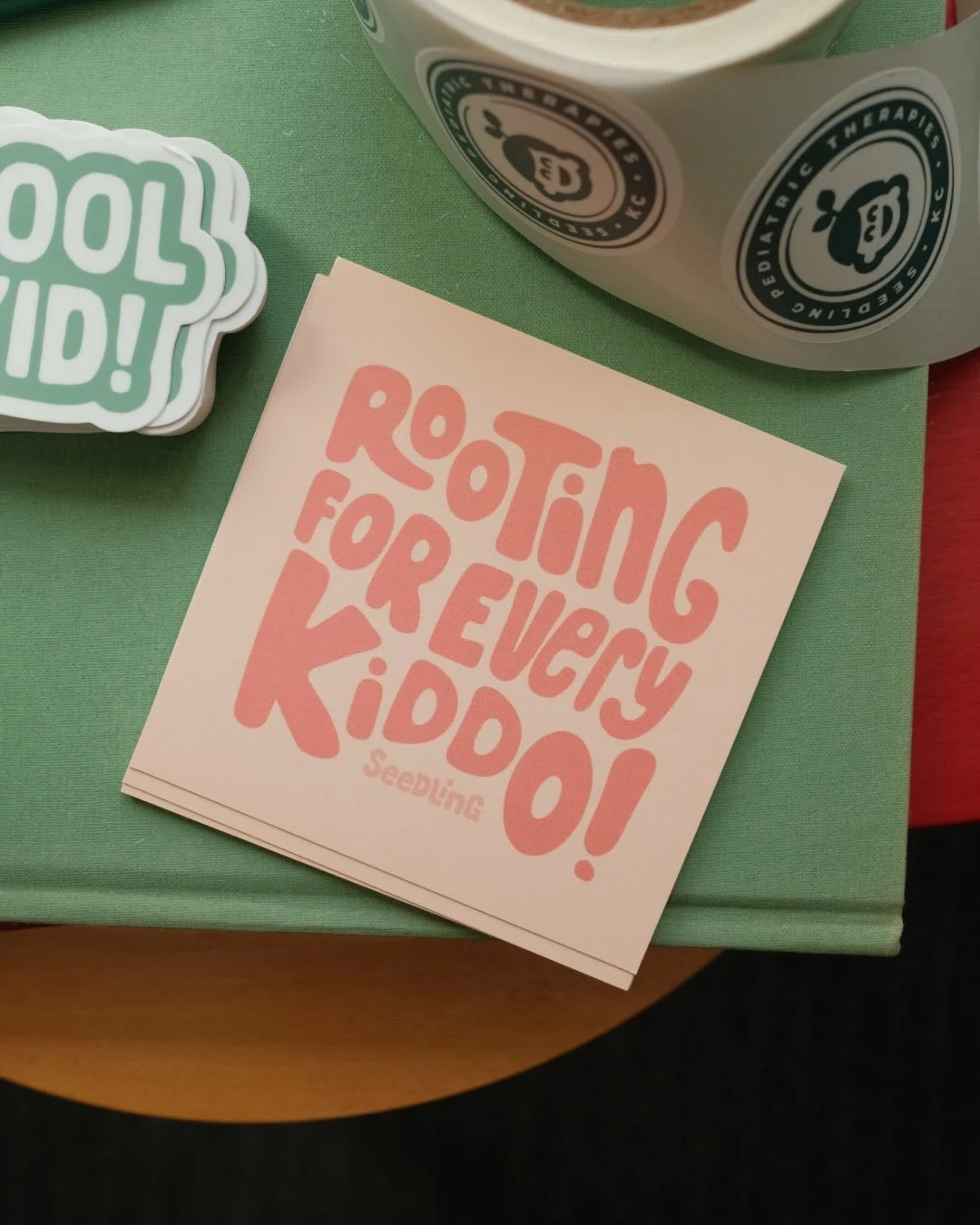 Helping our Seedling friends put together end-of-year goodie bags for teachers and students 🌱💚

The kit includes a thank you card with a custom-lettered &ldquo;Rooting for every kiddo&rdquo; design, new stickers, and classic bic pens. Dream big coo