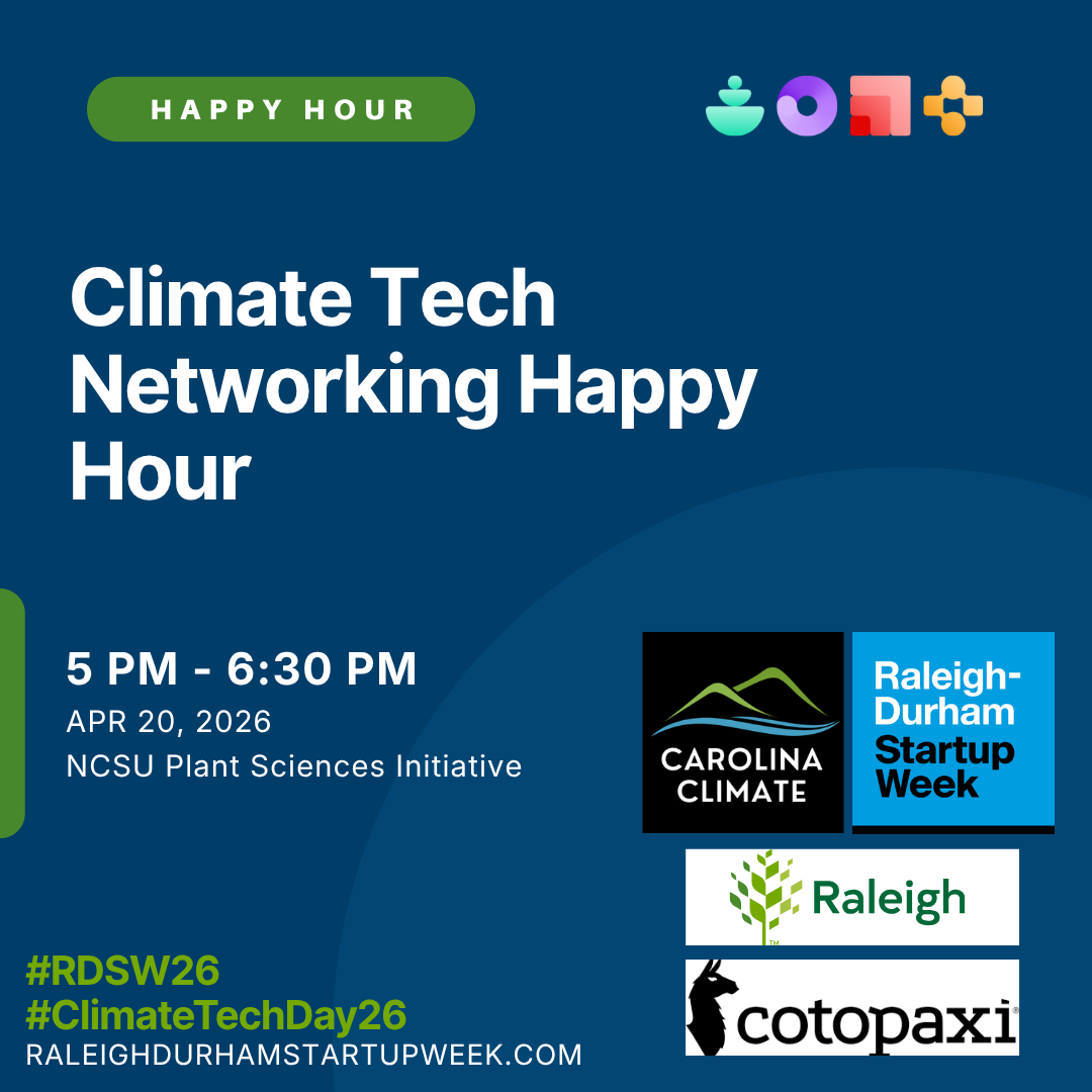 Wrap the day with drinks, conversations, and connections with the people building the climate tech ecosystem in North Carolina.