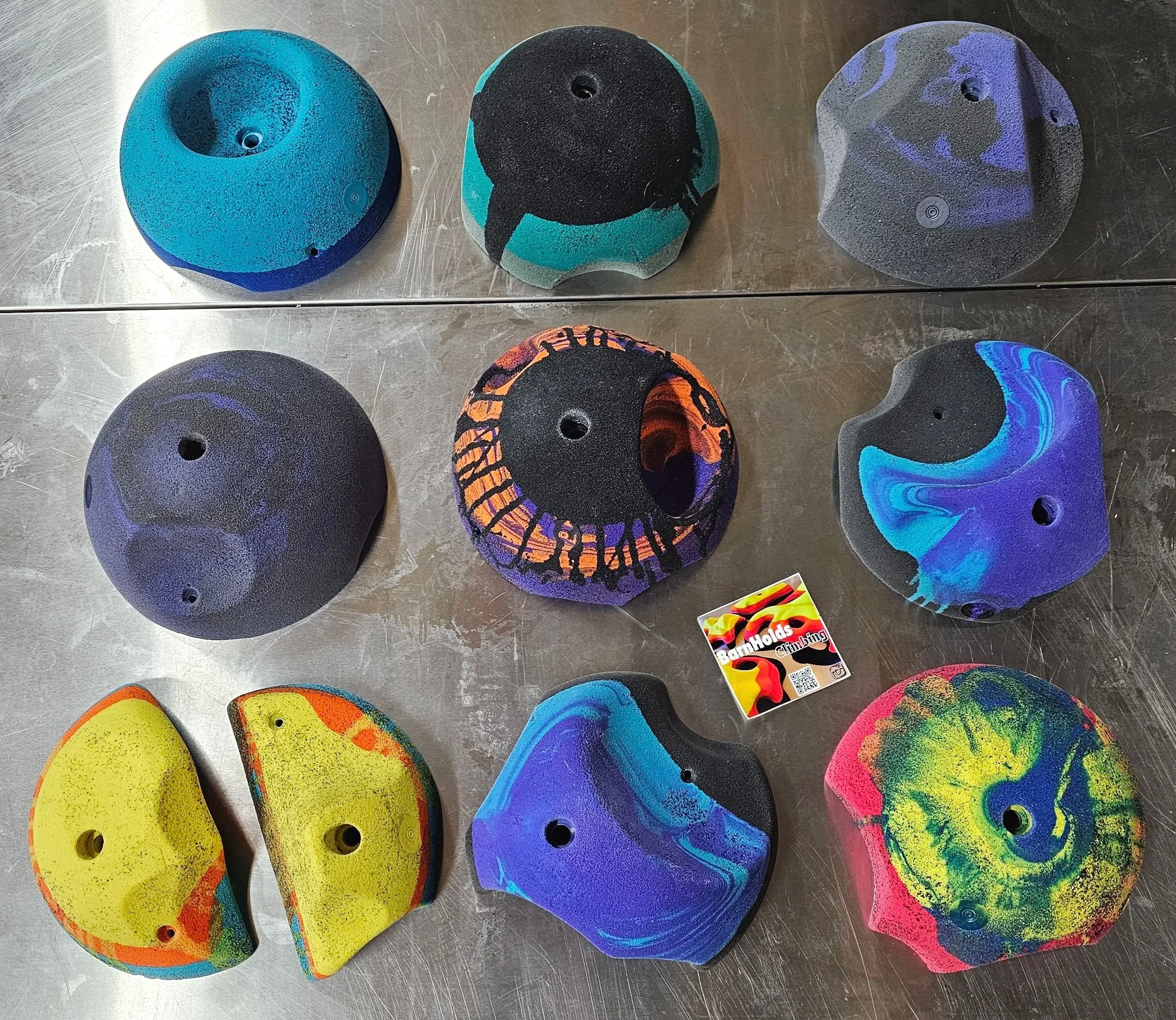 Huge feature rock climbing holds set, deep jugs, slopers, pinches, pockets, barnholds homewall bouldering holds