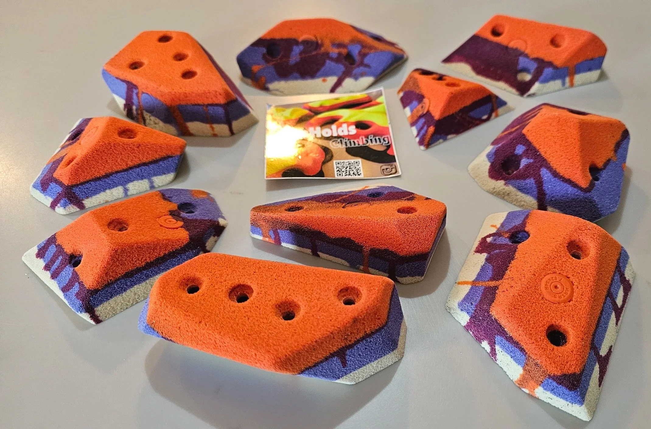 Barnholds climbing rock holds, cartridge crystal crimps pinches set