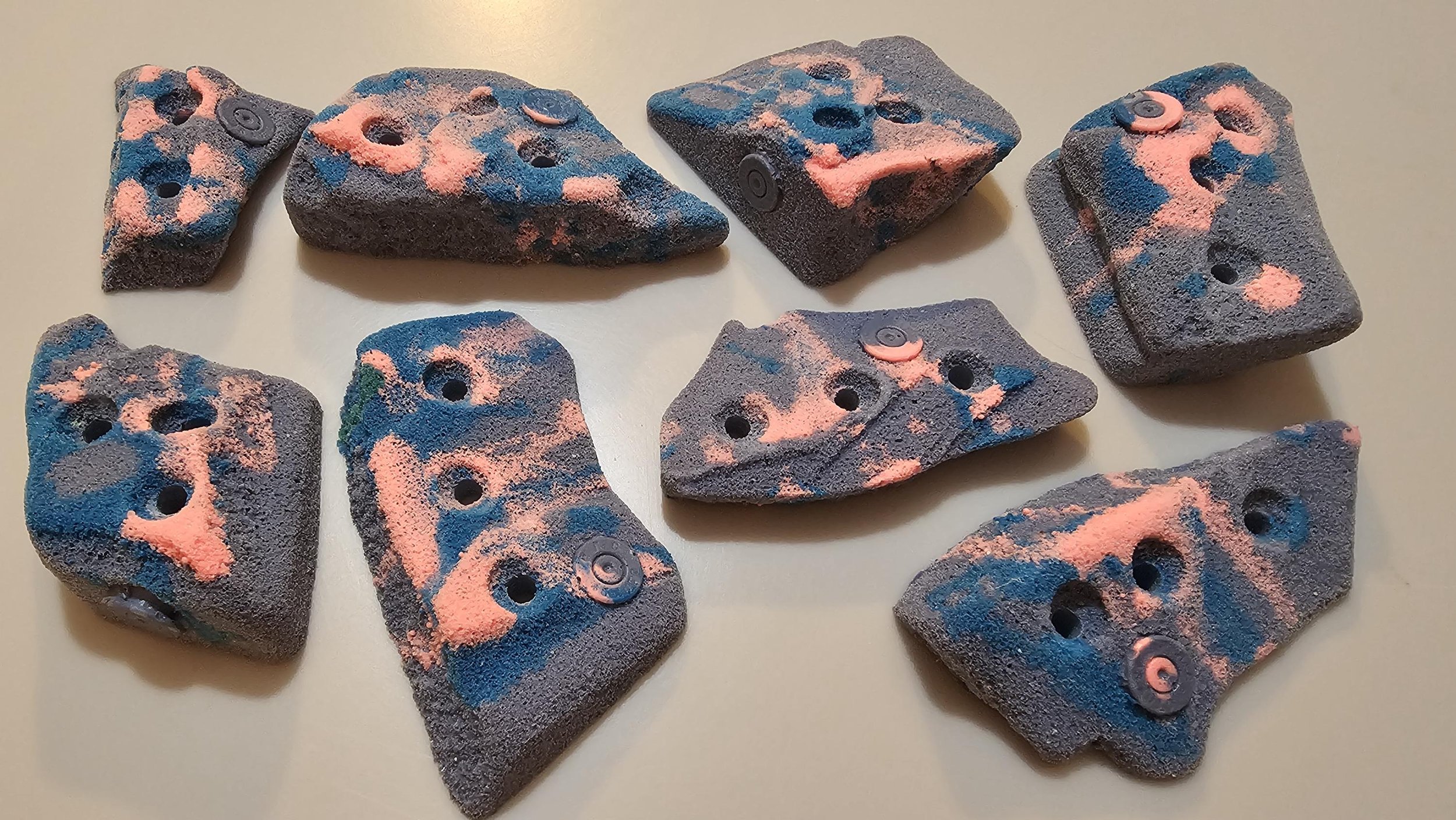 BarnHolds Rock Climbing holds, 100% custom boulder problem unique set!