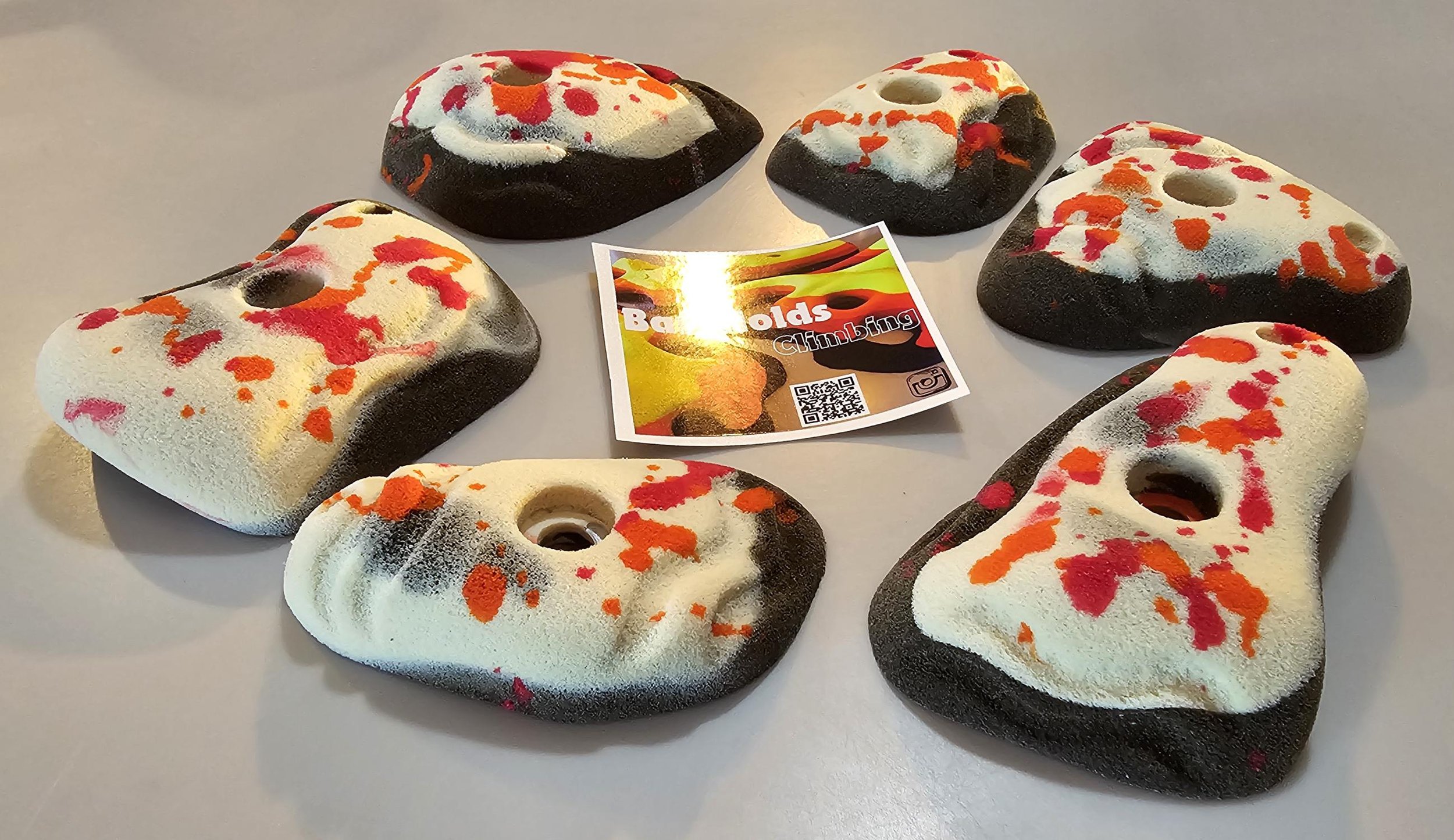 BarnHolds Rock Climbing holds, 100% custom boulder problem unique set!