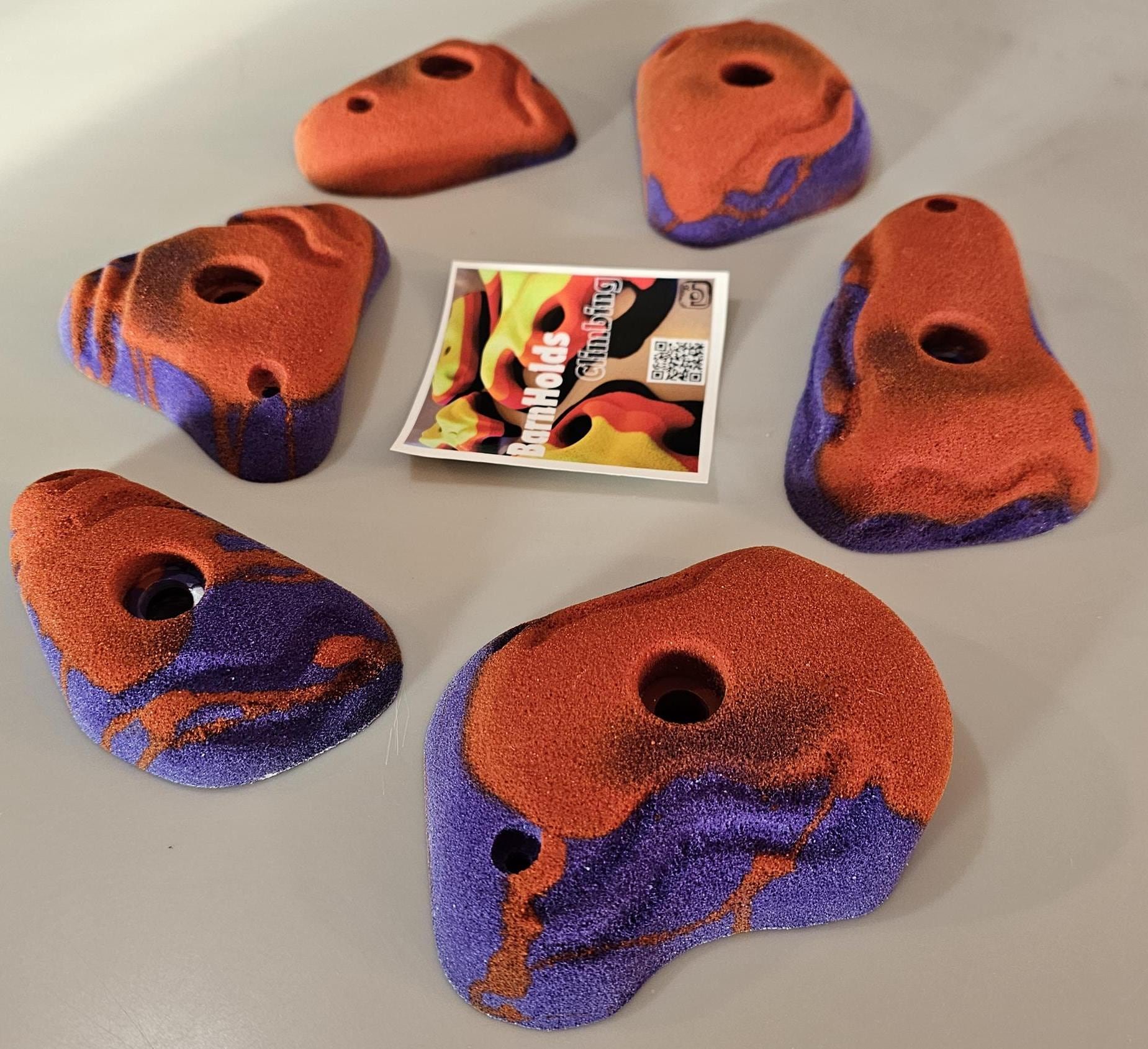 BarnHolds Rock Climbing holds, 100% custom boulder problem unique set!