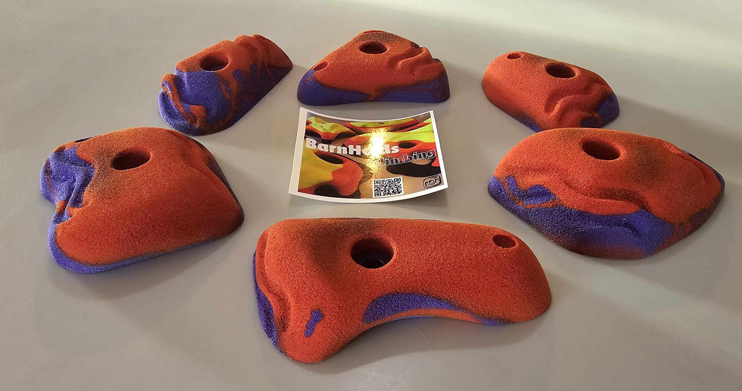 BarnHolds Rock Climbing holds, 100% custom boulder problem unique set!