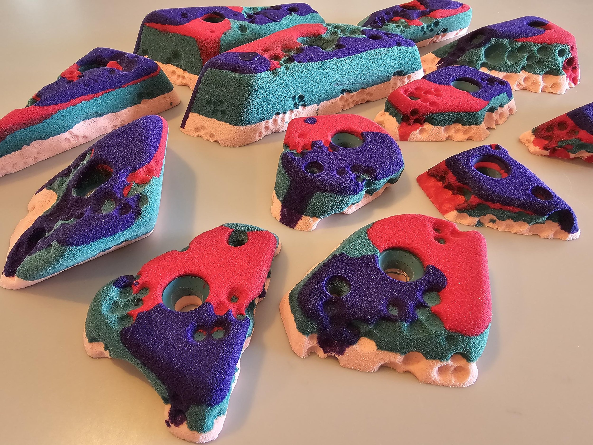 BarnHolds Rock Climbing holds, 100% custom boulder problem unique set!
