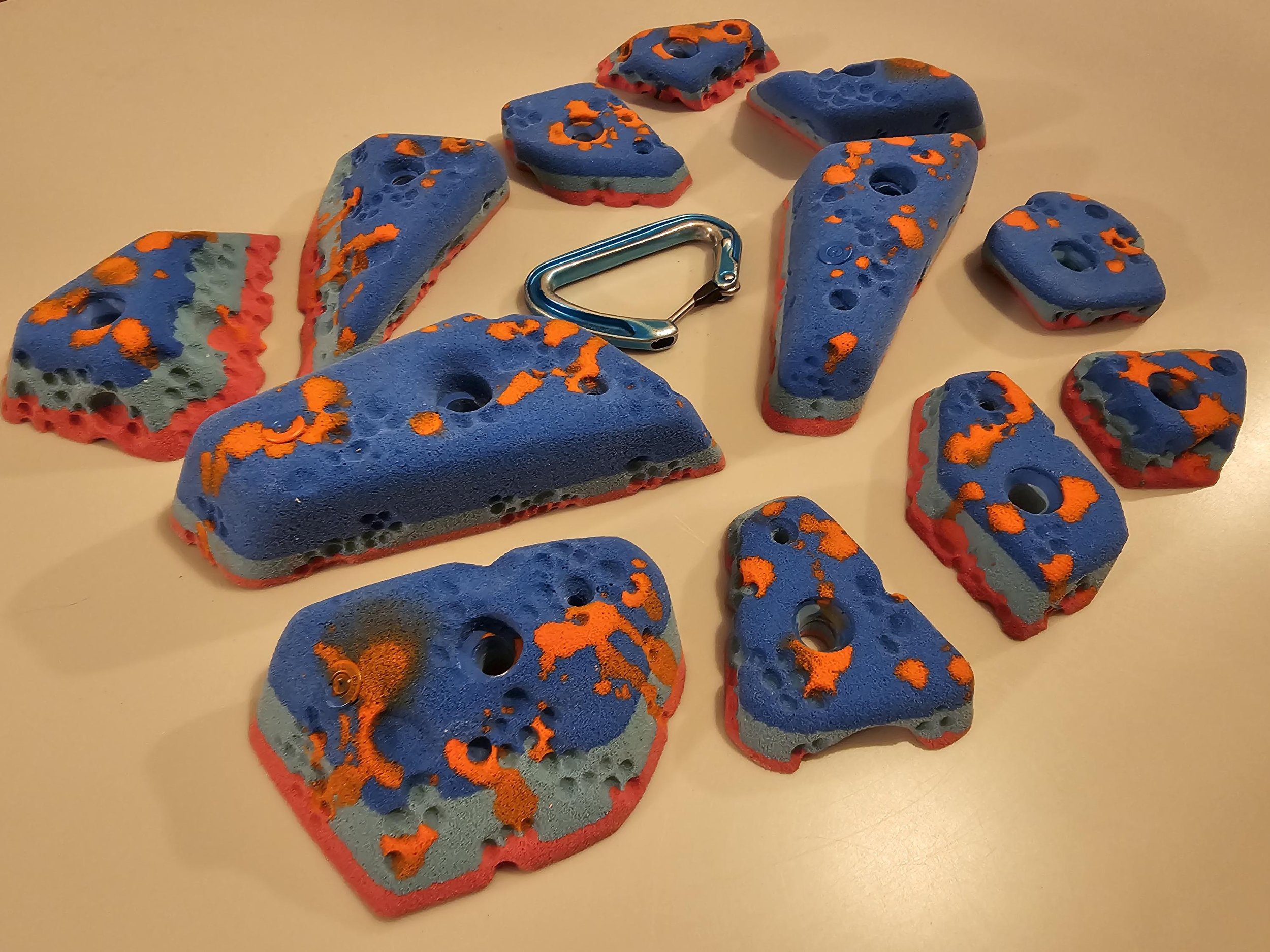 BarnHolds Rock Climbing holds, 100% custom boulder problem unique set!