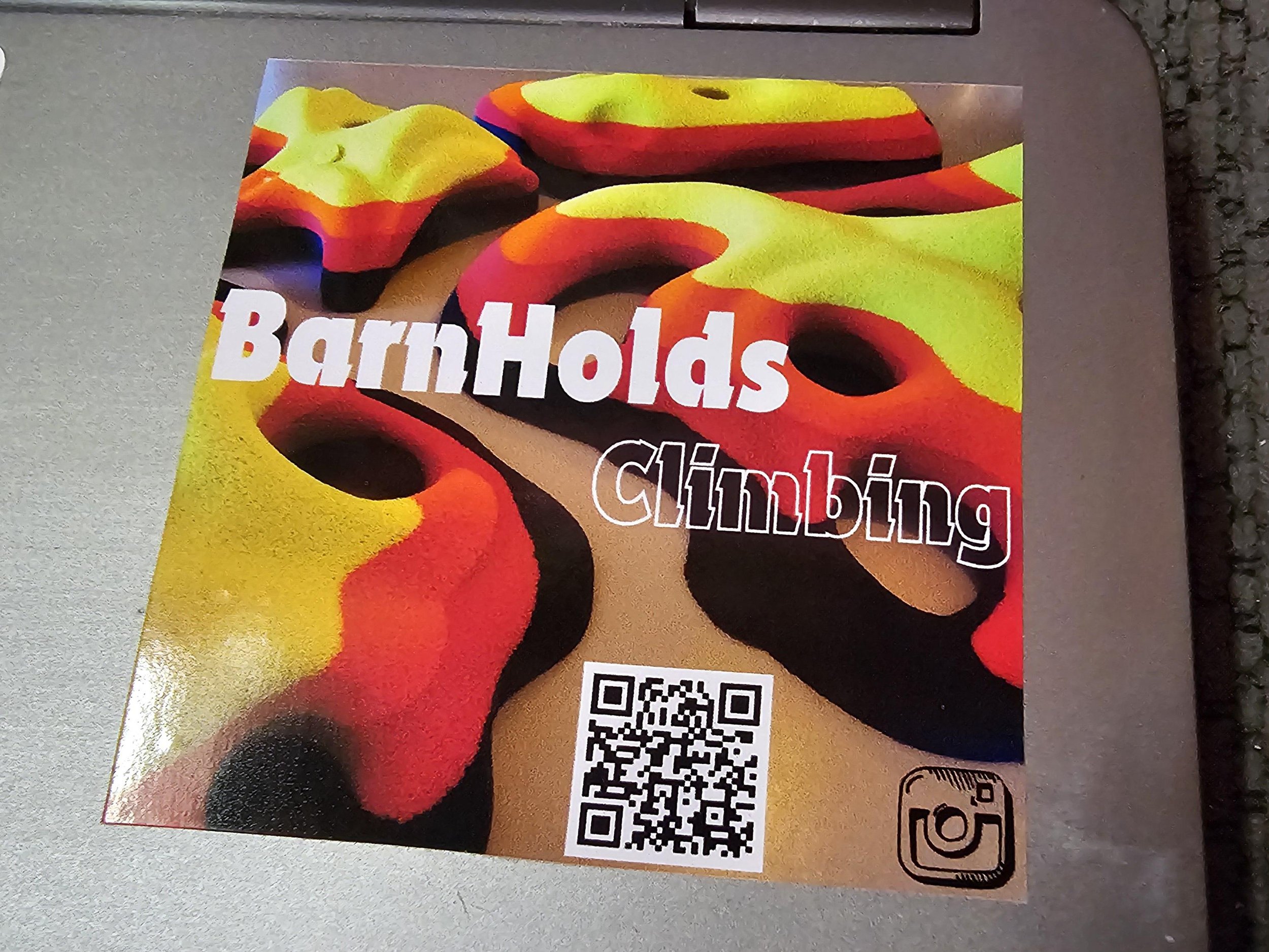 custom rock climbing holds handmade BarnHolds bouldering unique sticker