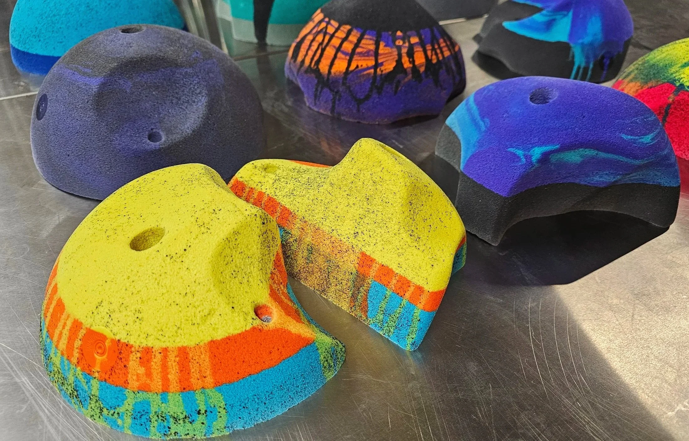 Huge feature rock climbing holds set, deep jugs, slopers, pinches, pockets, barnholds homewall bouldering holds