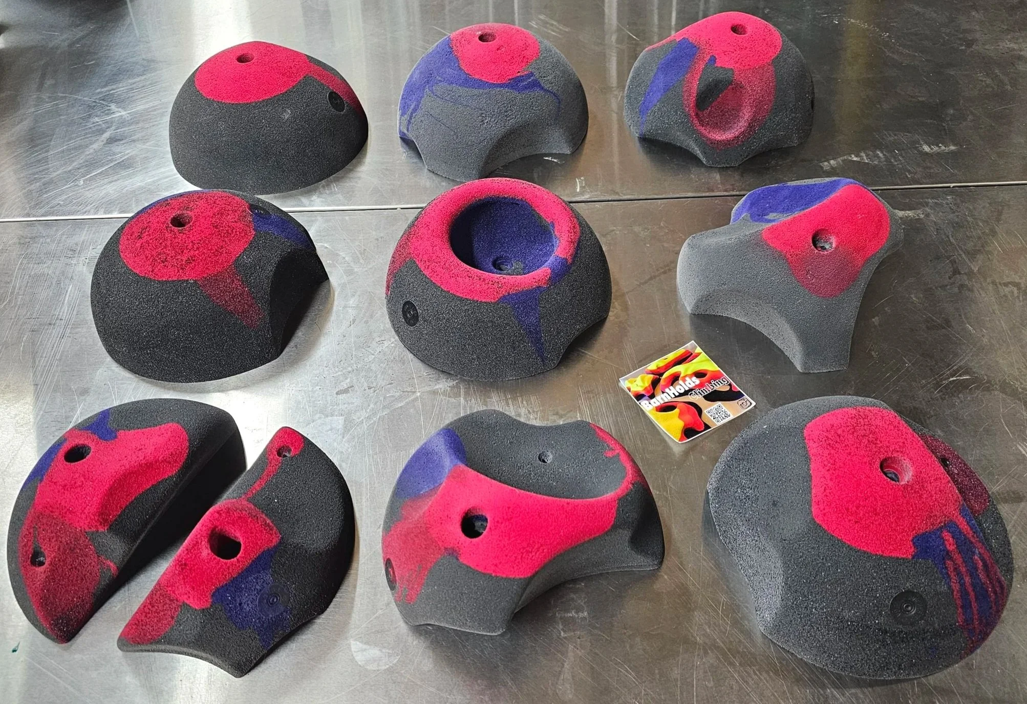 Huge feature rock climbing holds set, deep jugs, slopers, pinches, pockets, barnholds homewall bouldering holds