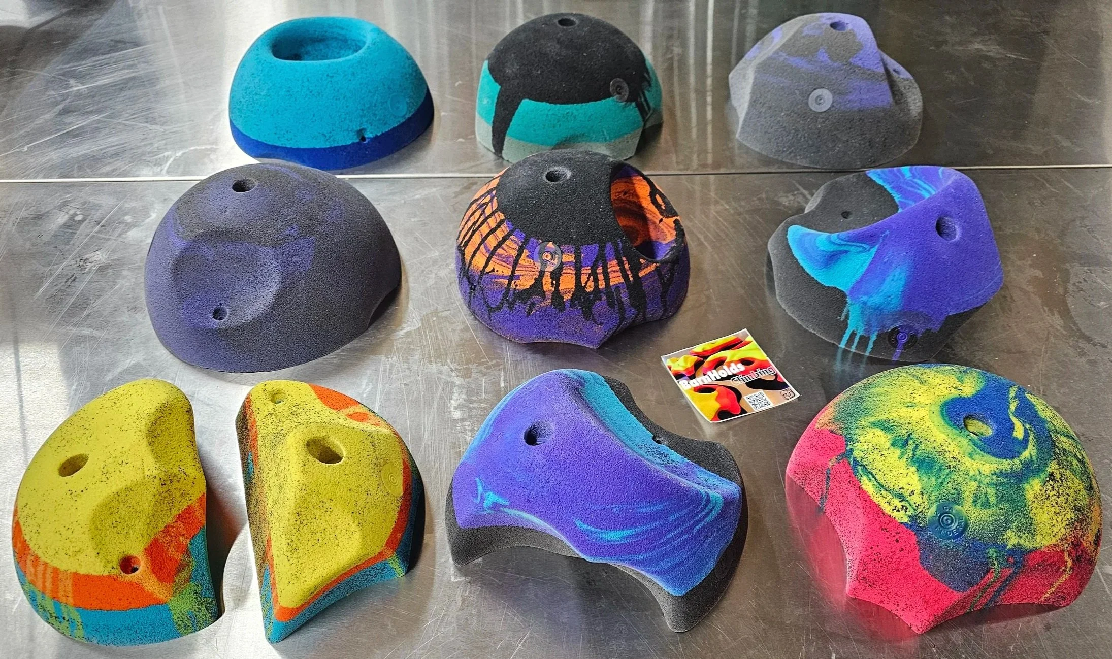 Huge feature rock climbing holds set, deep jugs, slopers, pinches, pockets, barnholds homewall bouldering holds