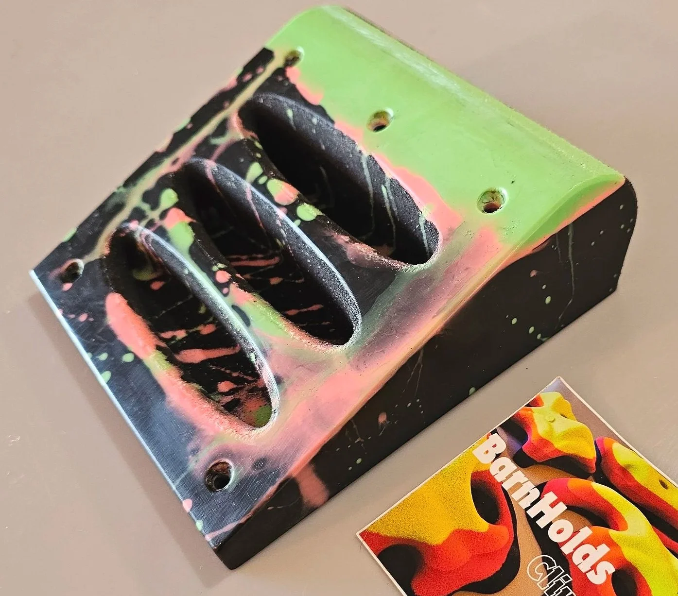 BarnHolds modular training hangboard fingerboard rock climbing holds.  System pullup set