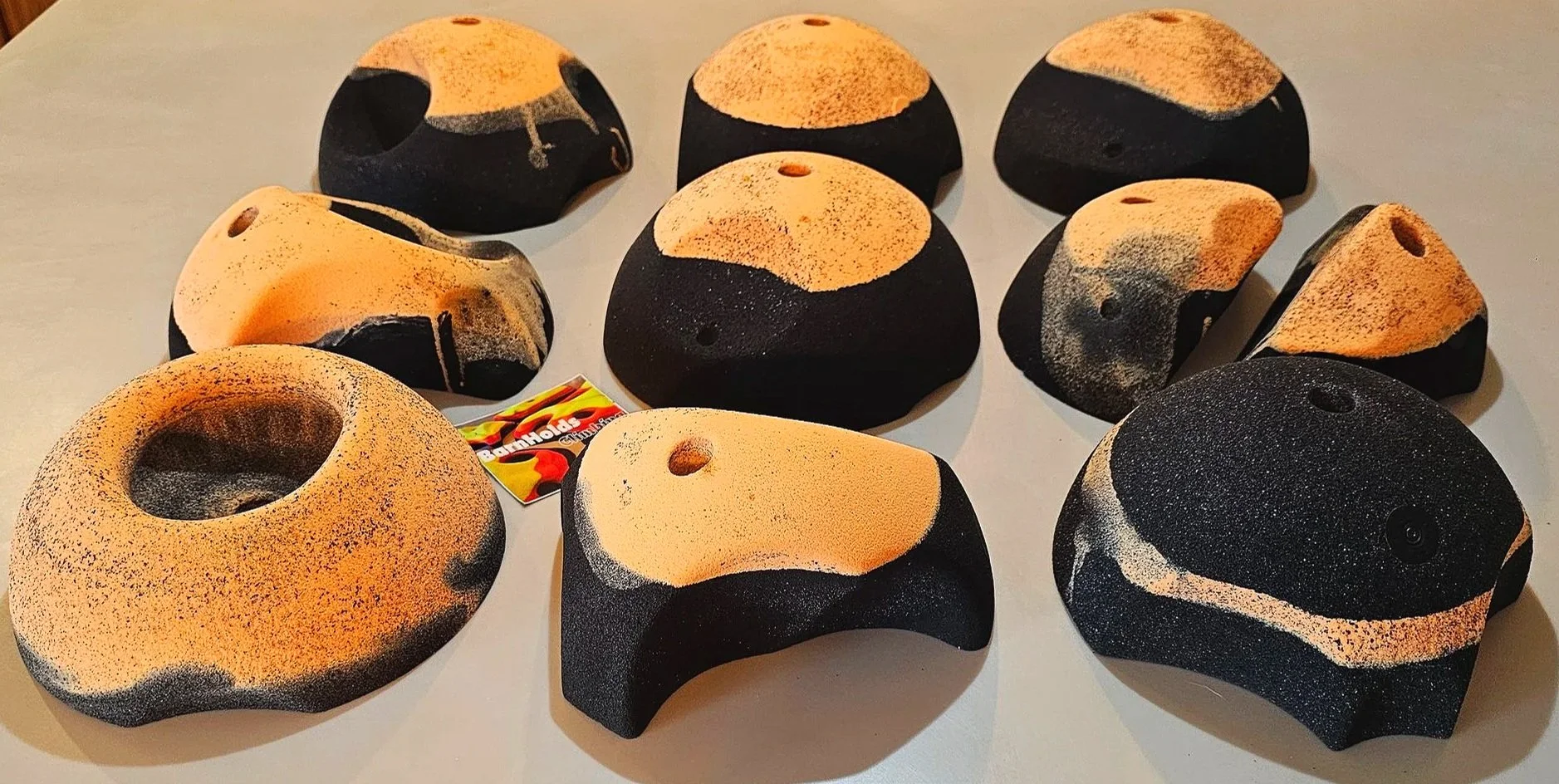 Huge feature rock climbing holds set, deep jugs, slopers, pinches, pockets, barnholds homewall bouldering holds