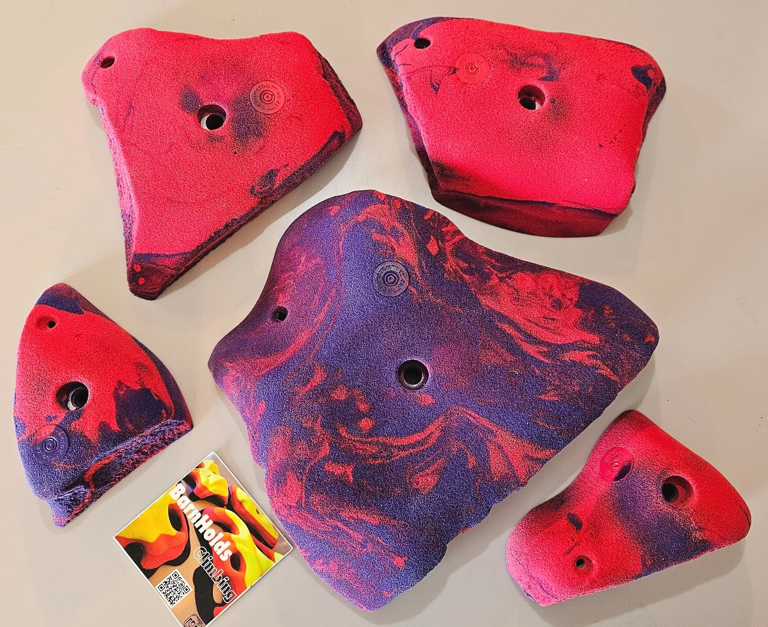 Granite rock climbing holds barnholds jugs pinches edges bolt on set