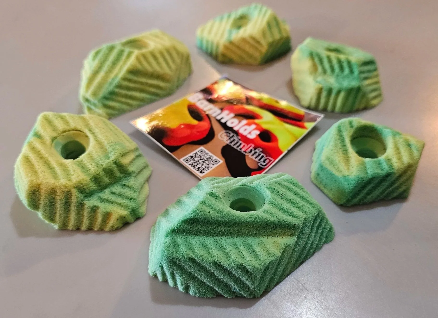 Grooved knobs foot chip rock climbing holds barnholds bouldering set