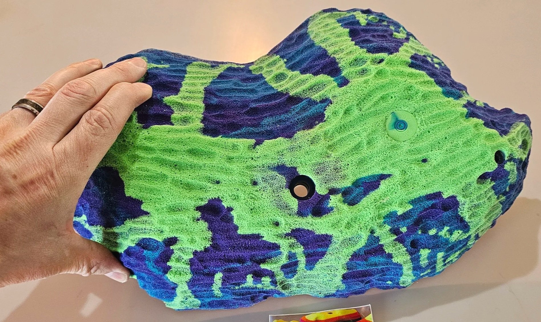 Sloper feature rock climbing hold for homewalls and gyms, textured colors unique