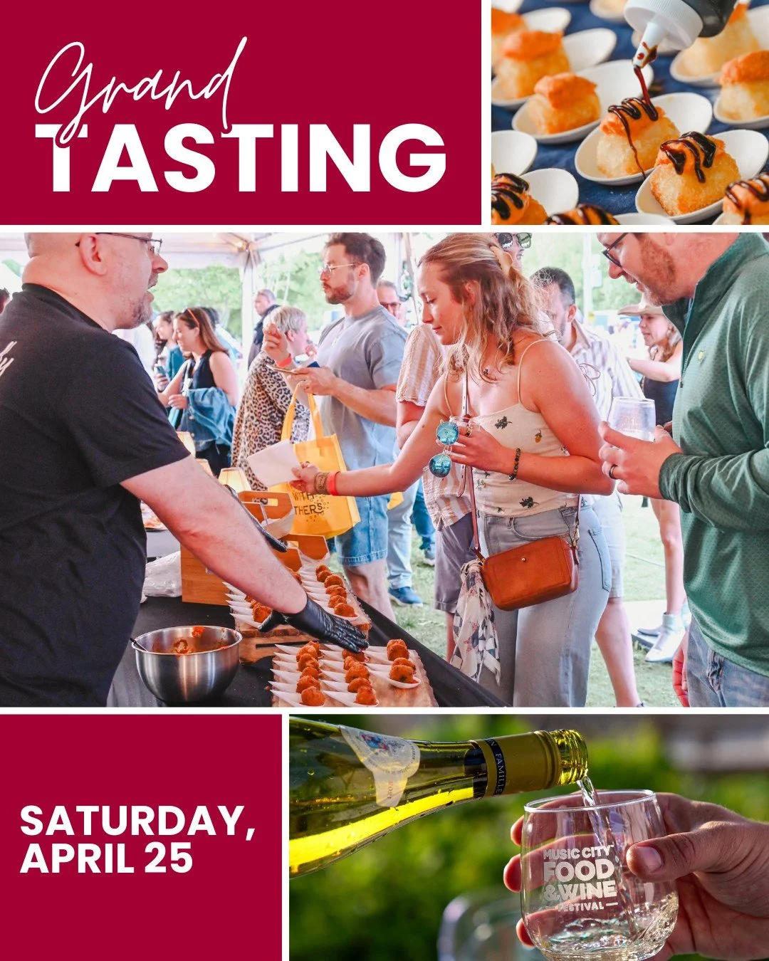The Grand Tasting is the heart of the #MCFW experience featuring unlimited samples from 100+ local restaurants, wines and spirits. Eat, sip and savor the flavor while you watch our signature Mixology Competition take place, experience specialty wine 