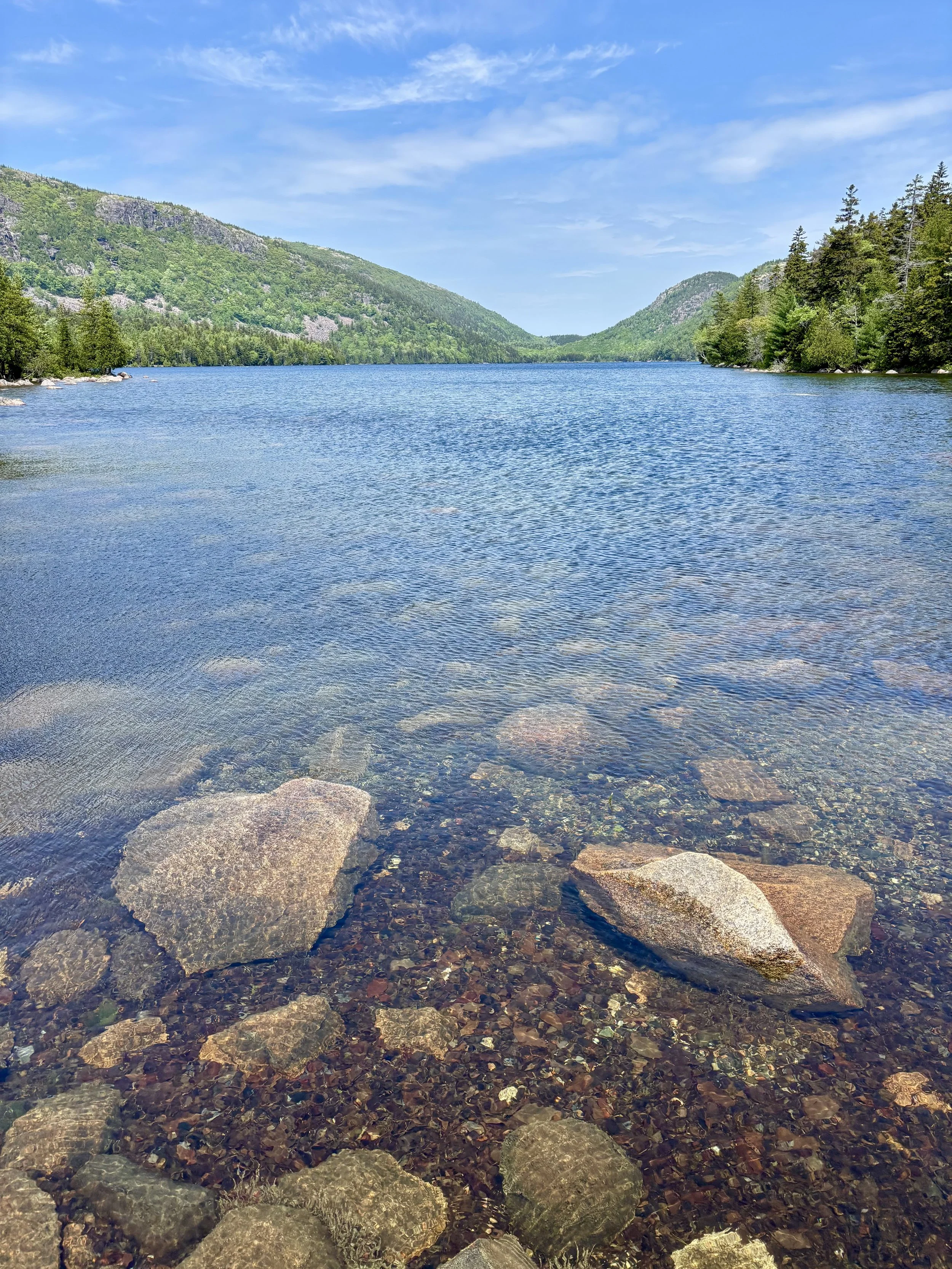 The water at Jordan Pond was so clear!