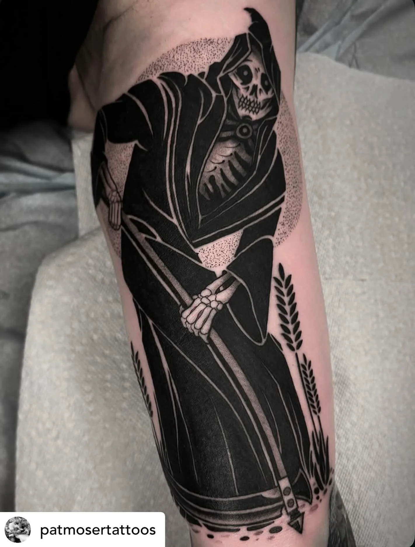 Reaper by @patmosertattoos done at #havertownelectrictattoo 

#delco 
#delcotattooshops 
#havertown