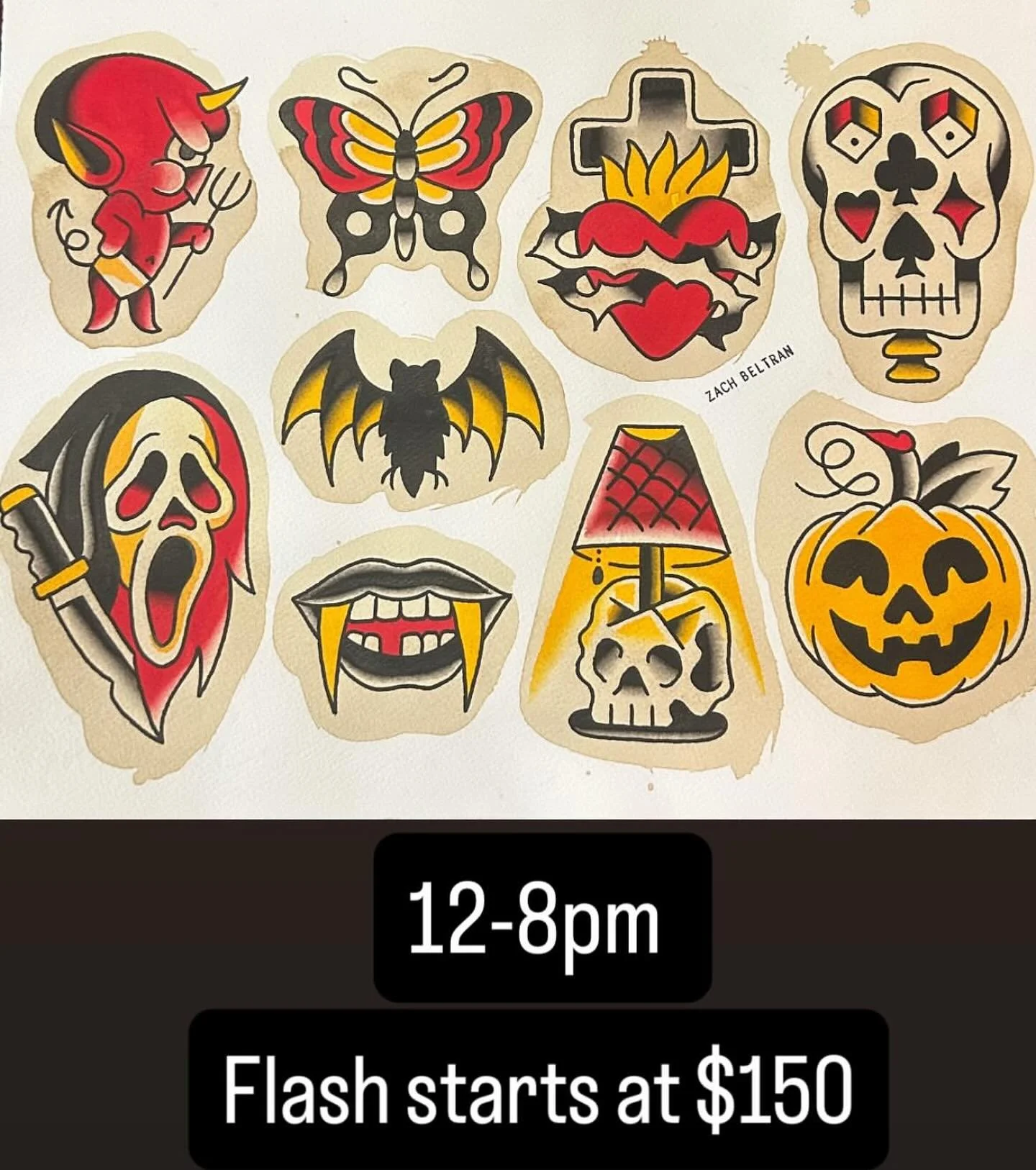 Happy Halloween! 👻 
We will be open 12-8 and would love to do some of these painted by @zach_beltran_tattooss ! 

No appointment necessary at #havertownelectrictattoo !