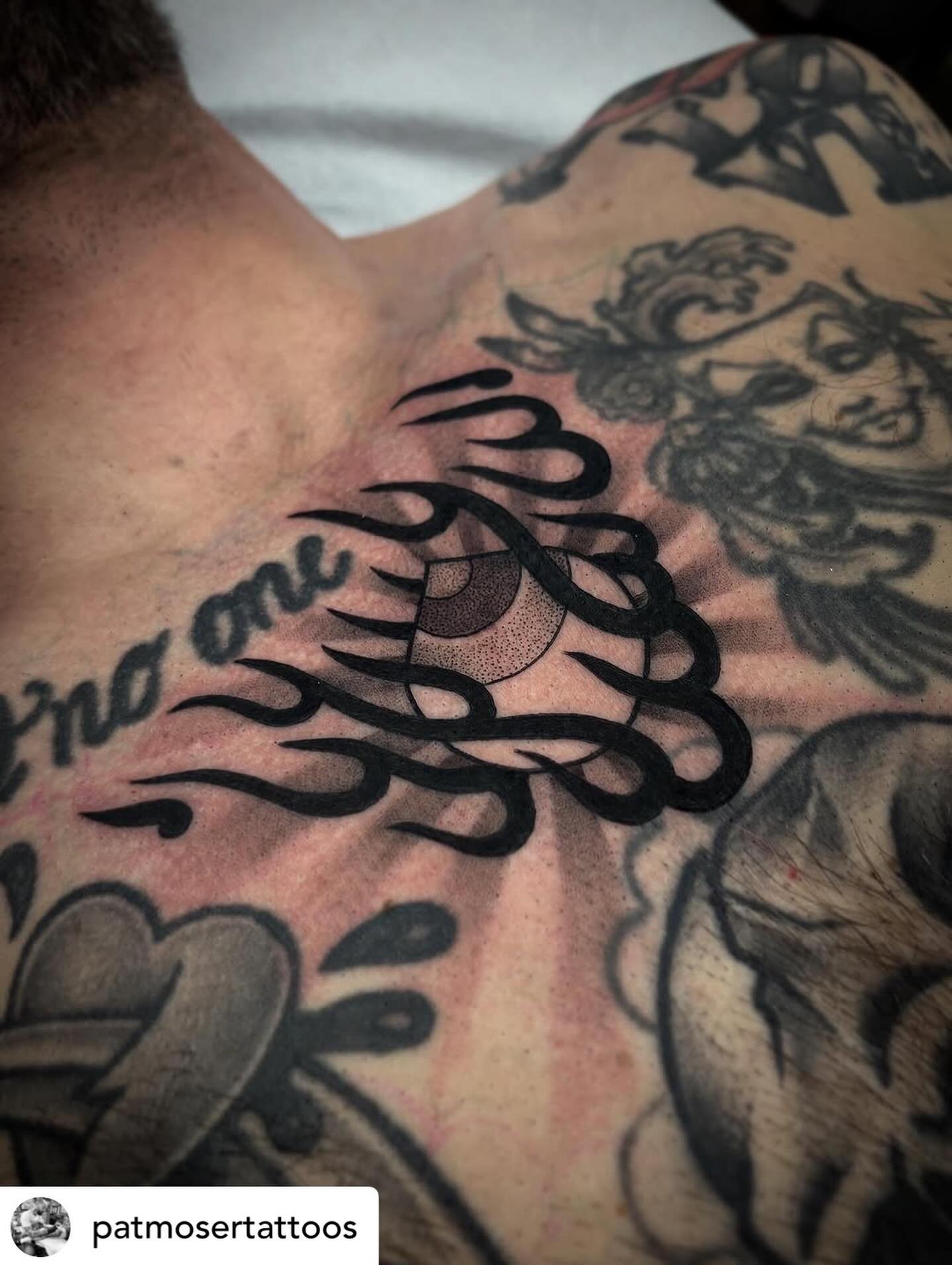 Space filler by @patmosertattoos done at #havertownelectrictattoo 

We&rsquo;re open 7 days a week and always have time for tattoos!
Gift Cards Available too!