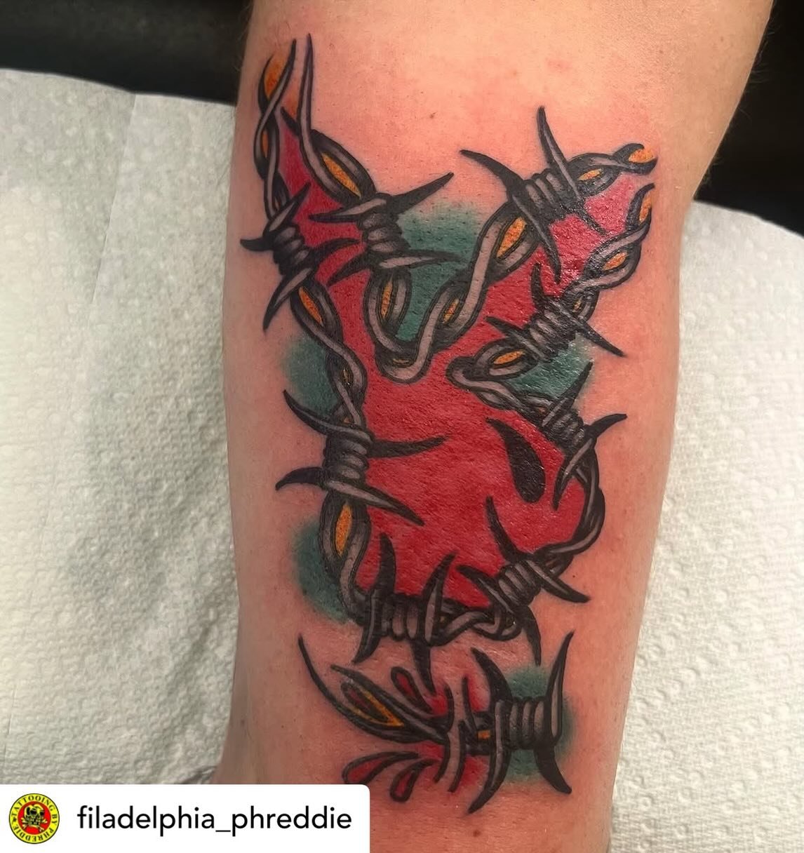 Tattoo by @filadelphia_phreddie done at #havertownelectrictattoo 

We&rsquo;re open 7 days a week!
We take walk-ins every day!
Gift cards Available 🎁