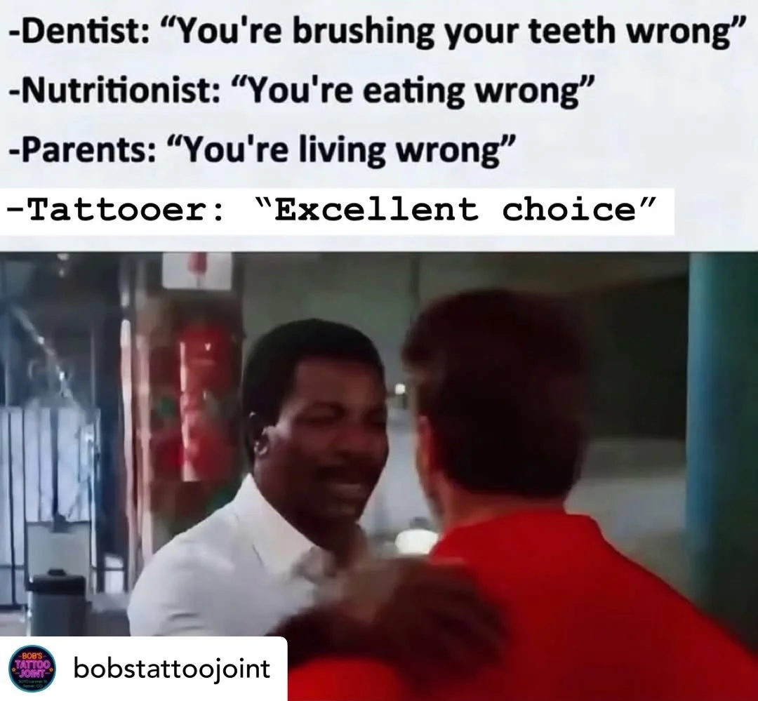 😆 had to share&hellip;. 

We&rsquo;re open 7 days a week to support your tattoo decisions!!! We ❤️ Walk-ins too!
#havertownelectrictattoo