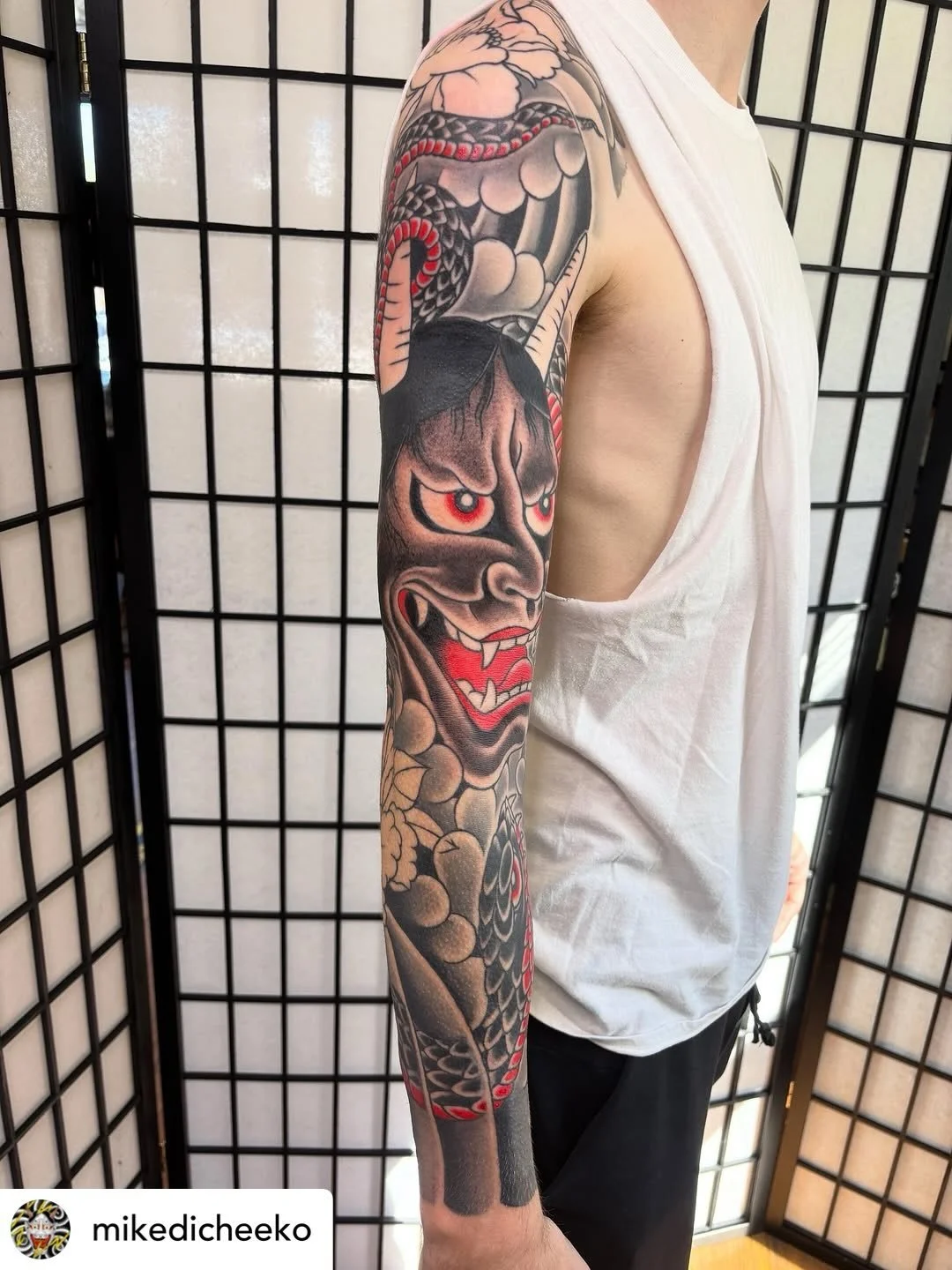 Sleeve in progress by @mikedicheeko 
Mike is always booking! Get in touch with him direct or stop in to book!

#havertownelectrictattoo