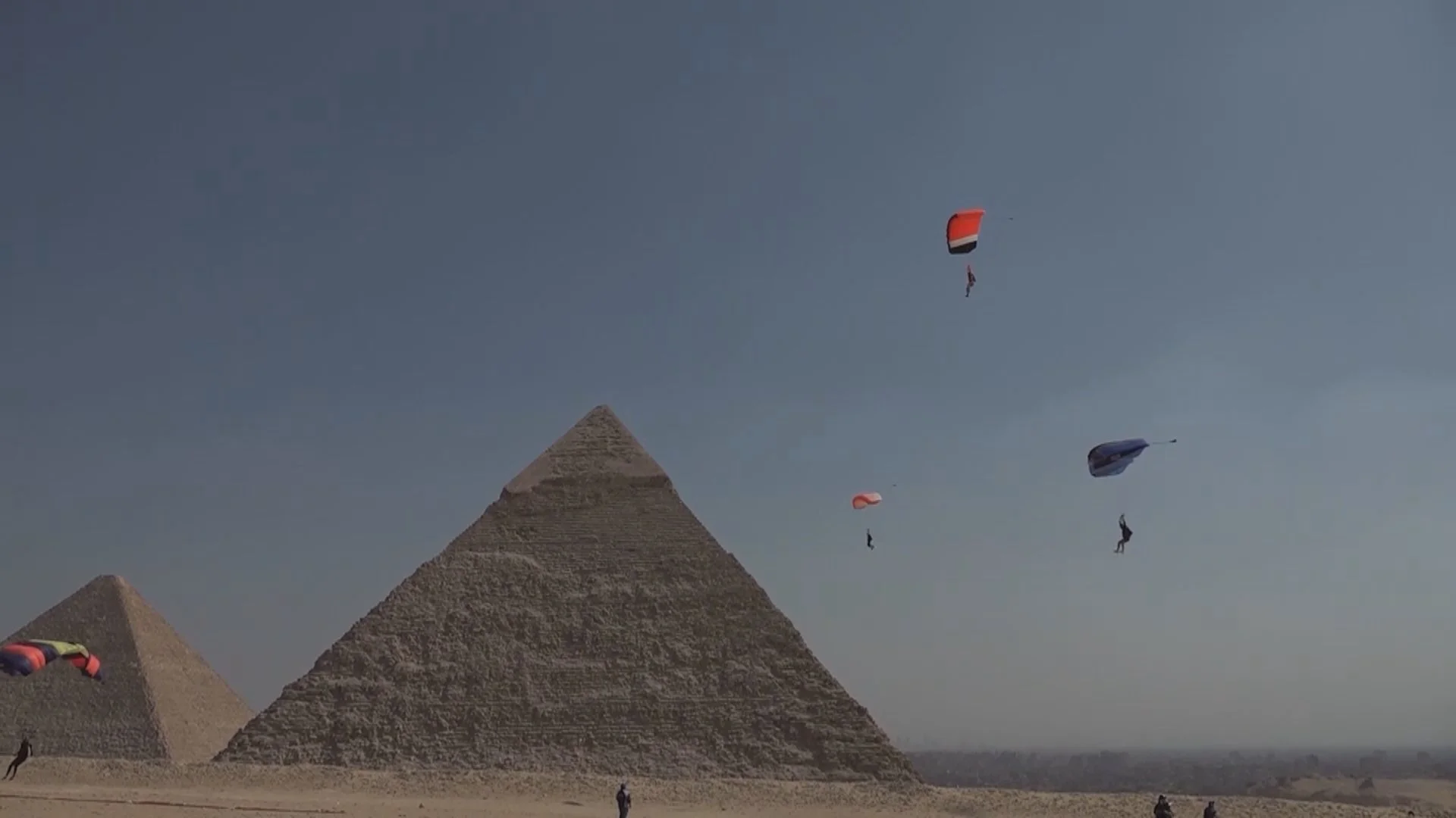 Skydiving Over Pyramids