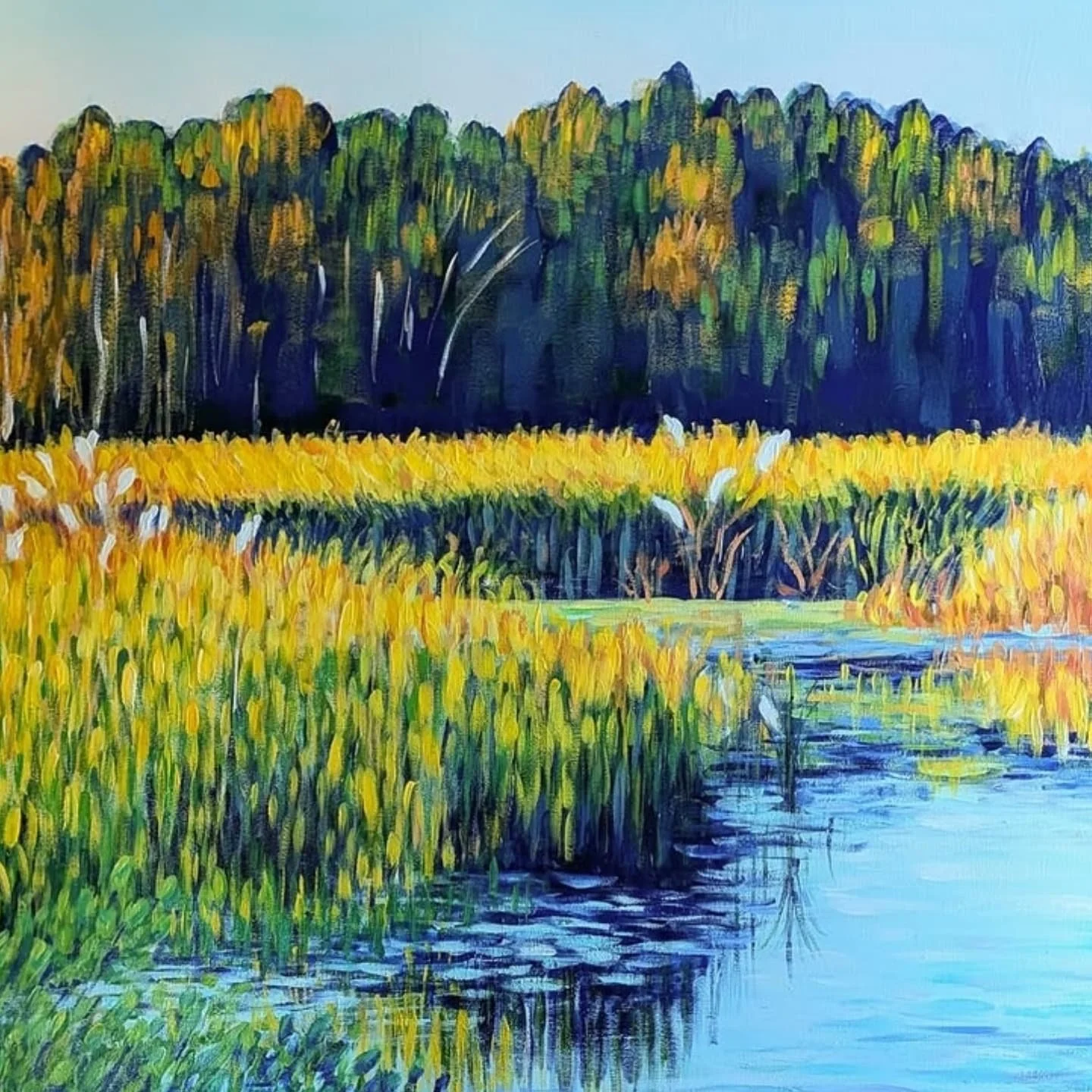 Check out @sharilzimm page, or better yet, see her fantastic work in person at the Blazing Summer Art Crawl in St. Cloud this Friday, 8/15/25.