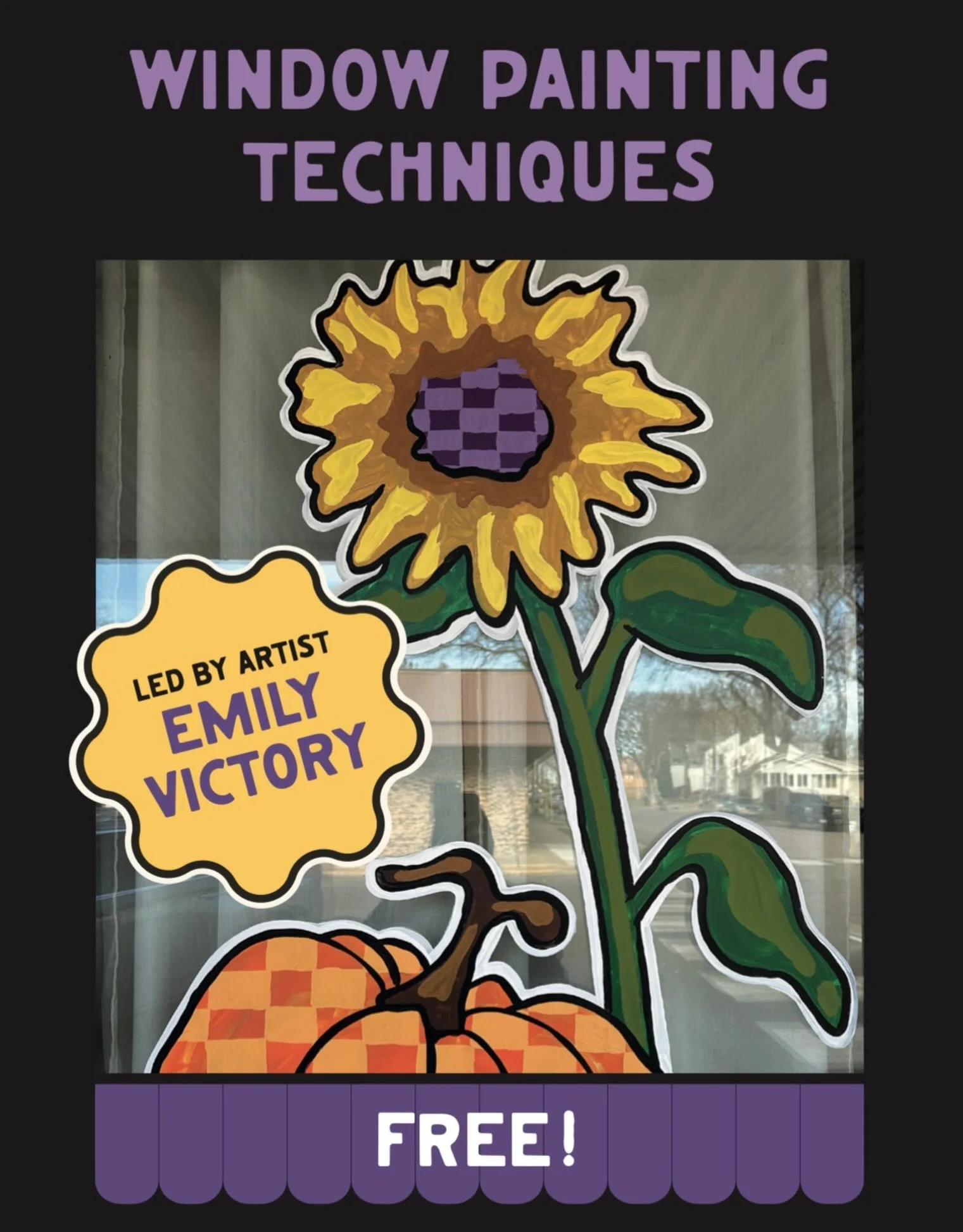 Come Paint the Town&hellip; Literally!

Have you ever wanted to paint a storefront window? Now&rsquo;s your chance!

Join local artist Emily Victory for a FREE Window Painting Techniques Workshop in downtown Buffalo and learn the art of creating eye-