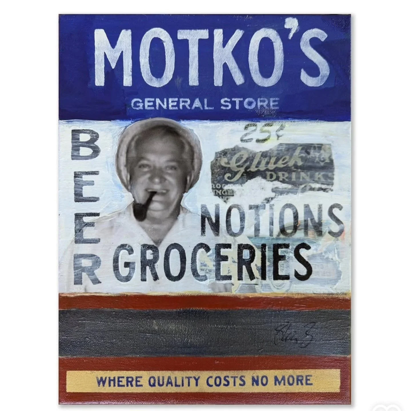 Motko's General Store
Mixed Media, 2025
Shari Zimmermann 

@sharilzimm continues her Matchbook Series by celebrating Delano businesses of the past.