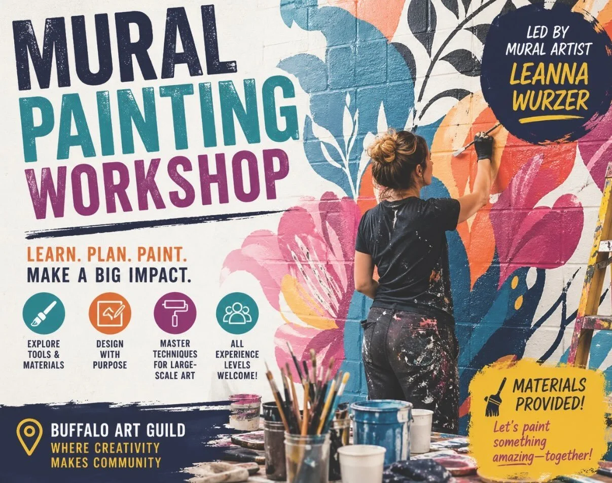 Join us at LeAnna Wurzer&rsquo;s September Mural Painting Workshop

Details:
A workshop led by mural artist LeAnna Wurzer
Explore the essential tools, materials, and various techniques used to design and execute impactful 2D large-scale murals. 
All 