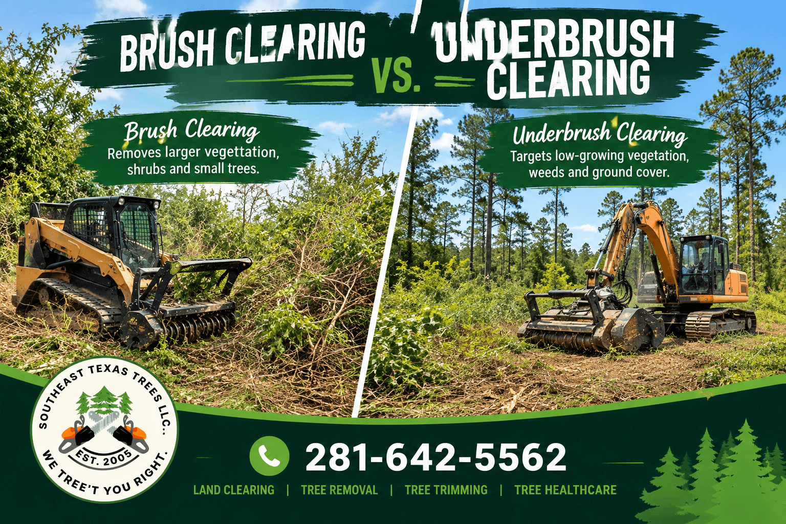 Brush Clearing vs. Underbrush Clearing | southeasttexas trees