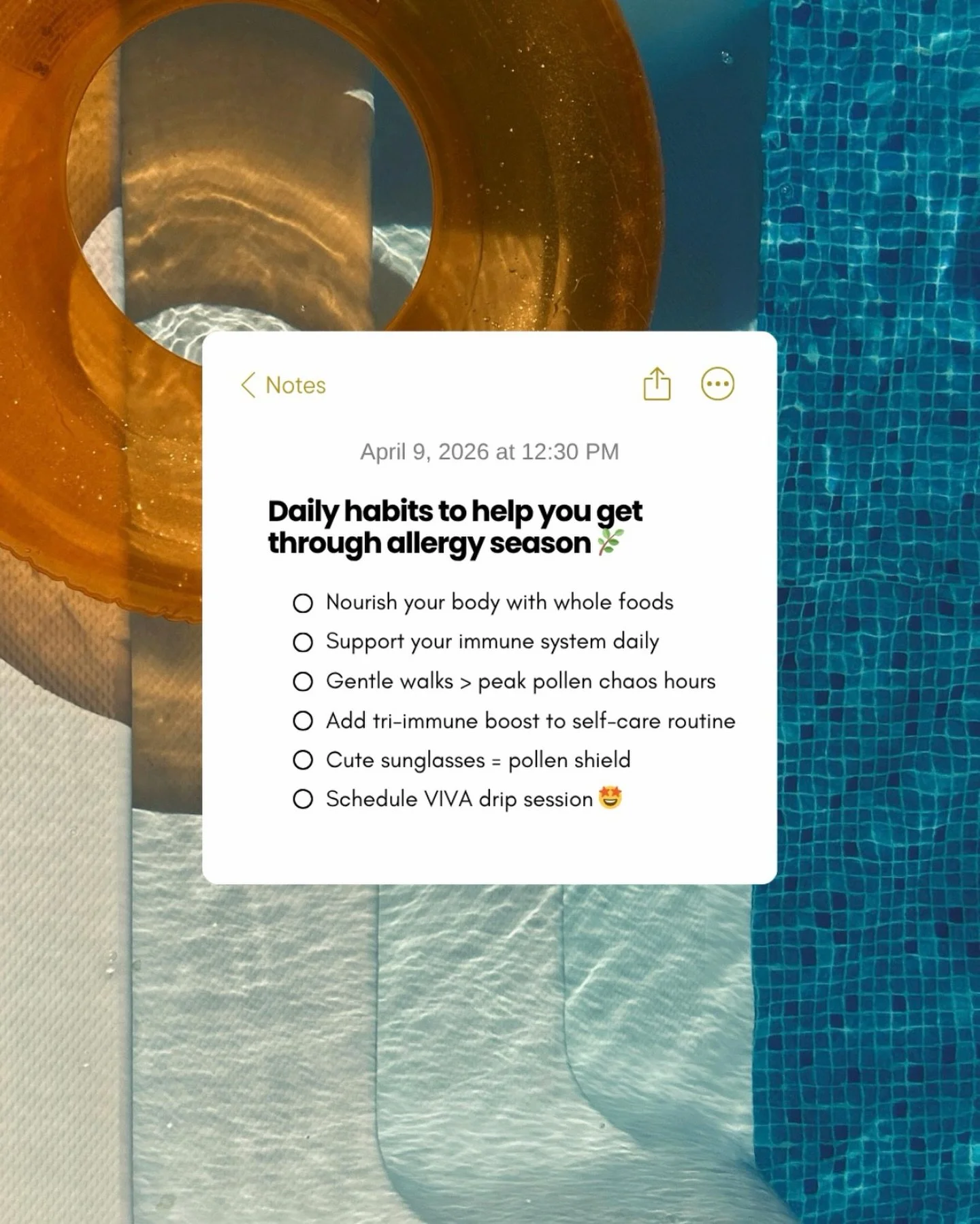 Elevate your wellness this allergy season ✨ 

IV therapy delivers essential hydration, vitamins, and antioxidants directly to your system - supporting immunity, reducing fatigue, and helping you feel your best, even during peak pollen days. 

Your bo