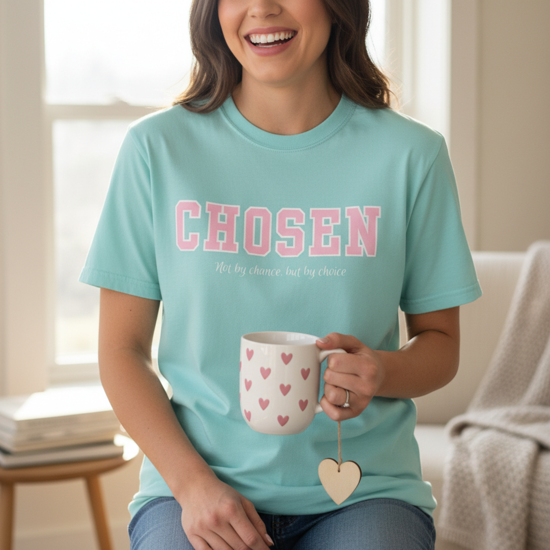 "CHOSEN: Not by Chance but By Choice" Comfort Colors Heavyweight Tee