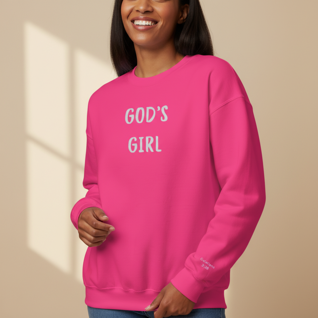God's Girl  Sweathirt Pink Model.png
