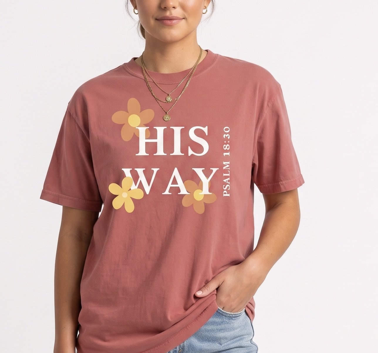 His Way (Psalm 18:30) Comfort Colors Tee