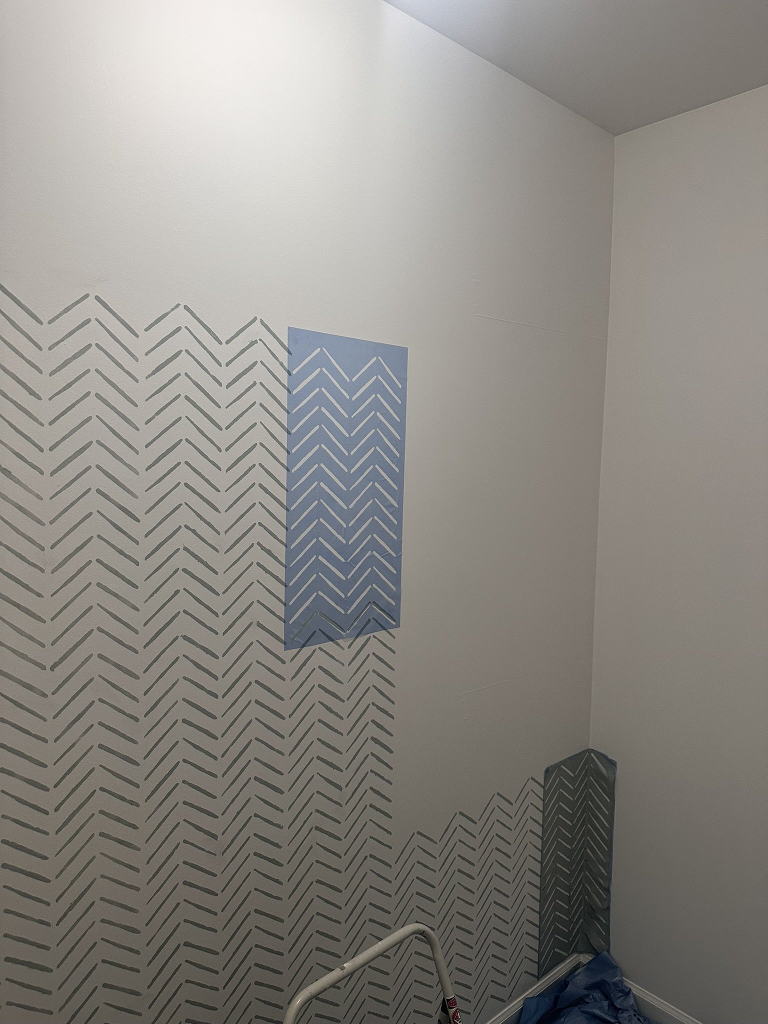 Stenciled Accent Wall: Cheaper than Wallpaper